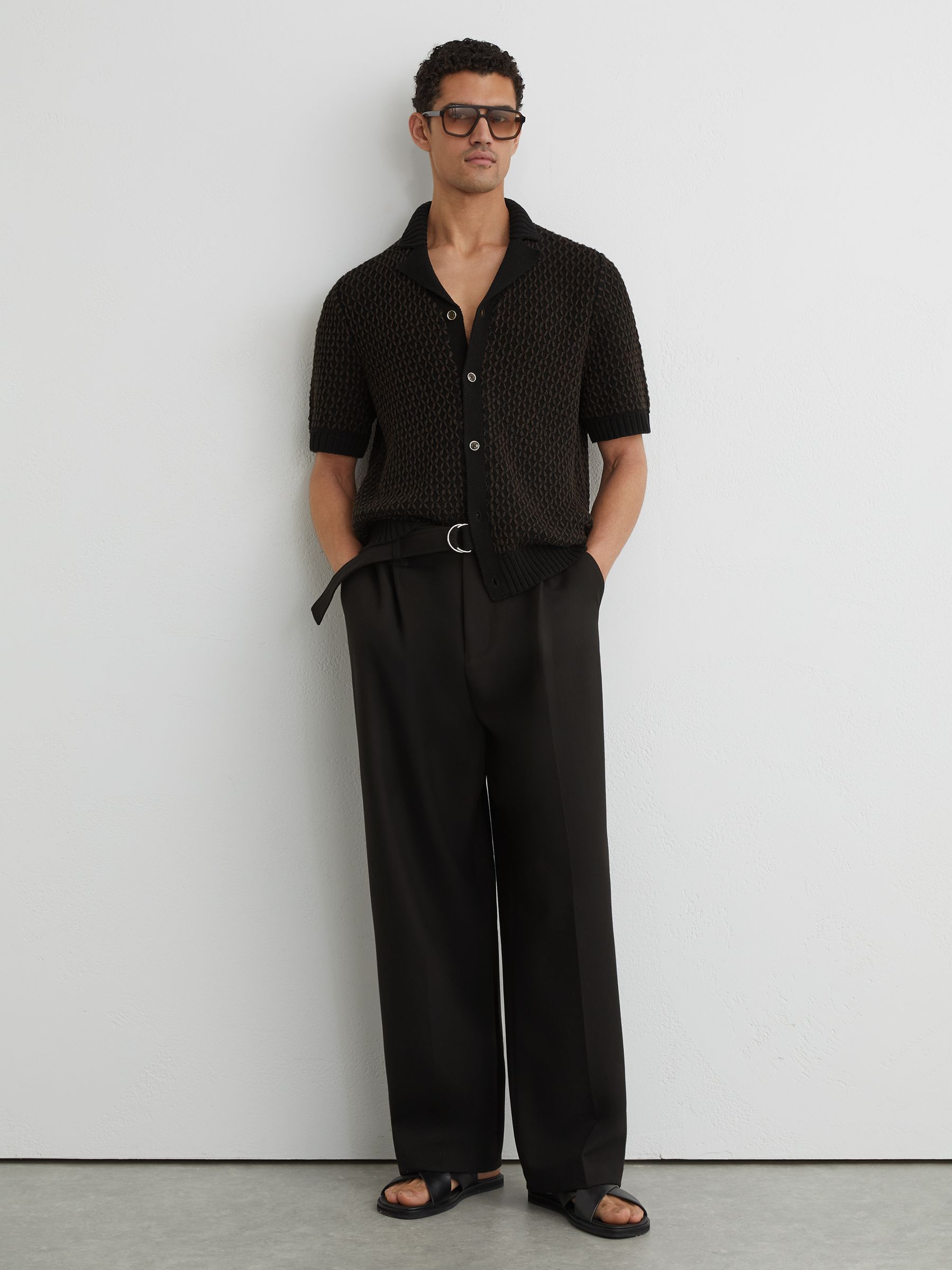 Shirt in Black/Chocolate Brown - Image 3 of 7