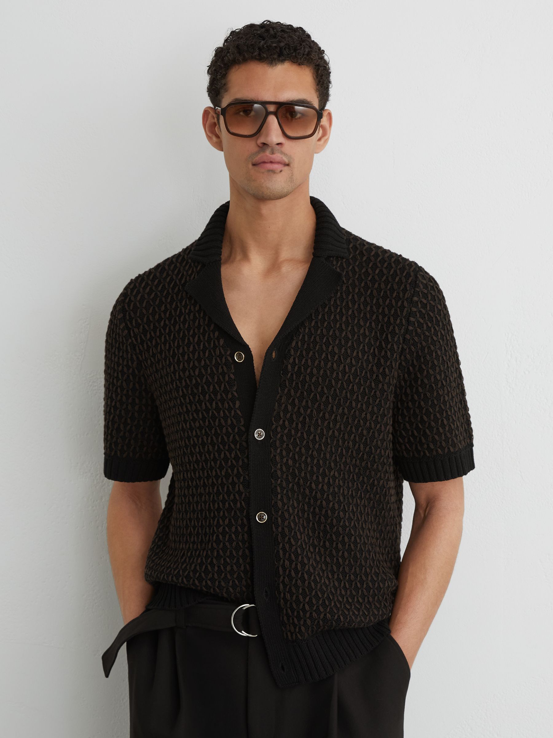 Shirt in Black/Chocolate Brown - Image 4 of 7