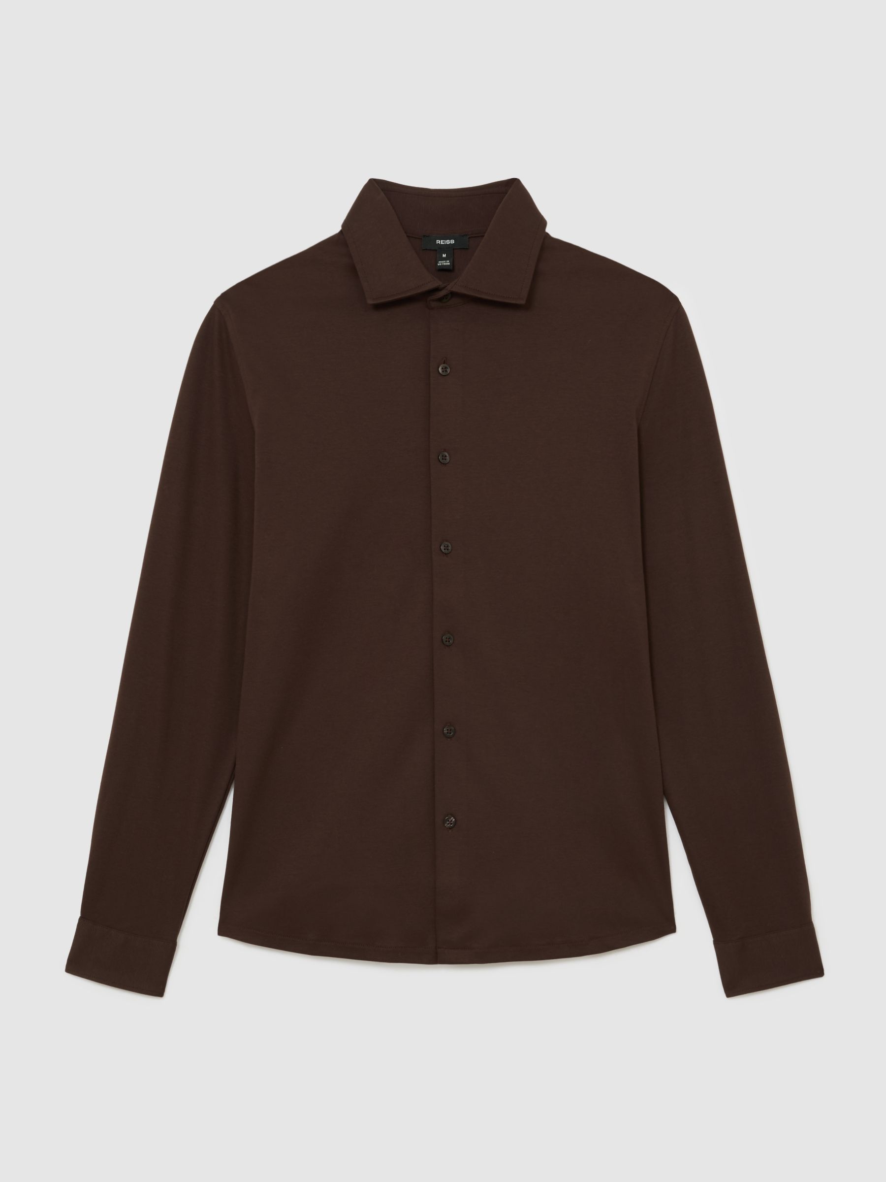 Air-Water Cotton Slim-Fit Shirt in Brown - image 1