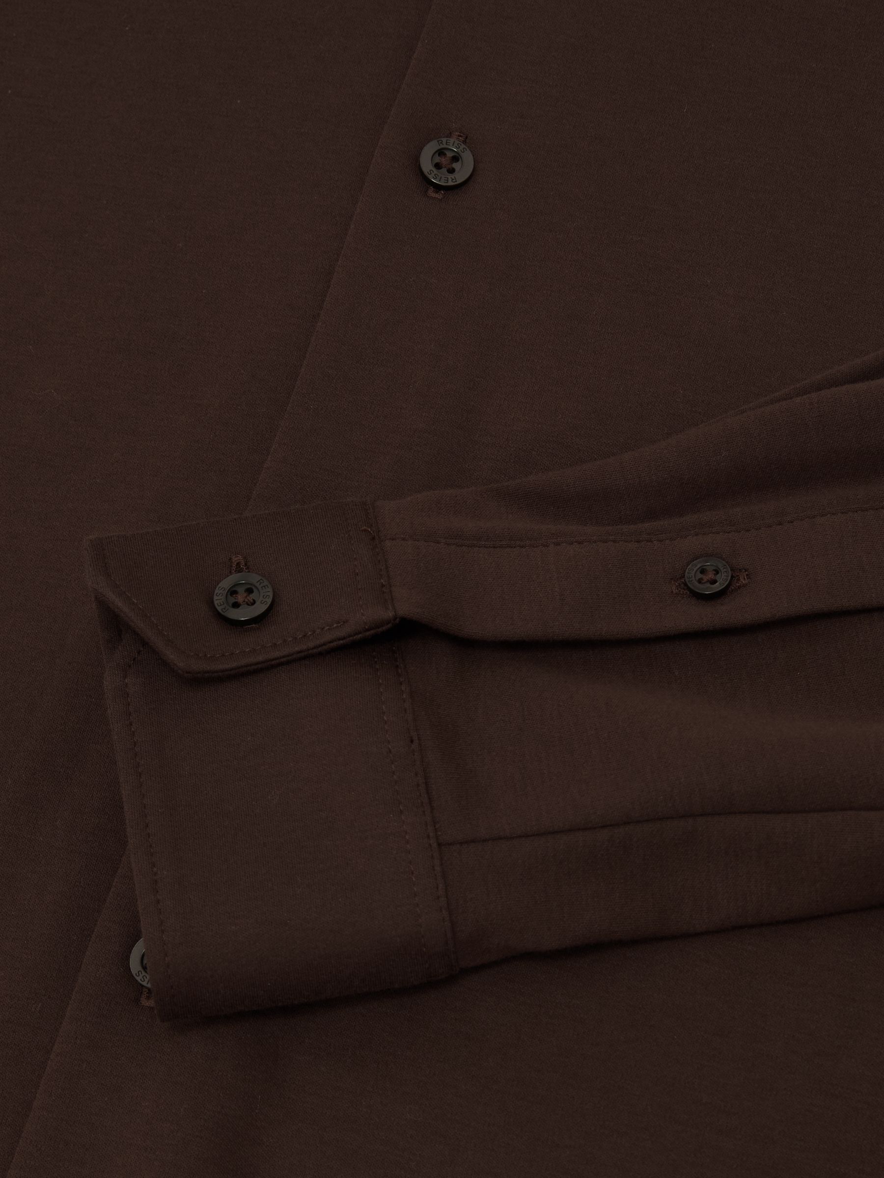 Air-Water Cotton Slim-Fit Shirt in Brown - Image 6 of 6