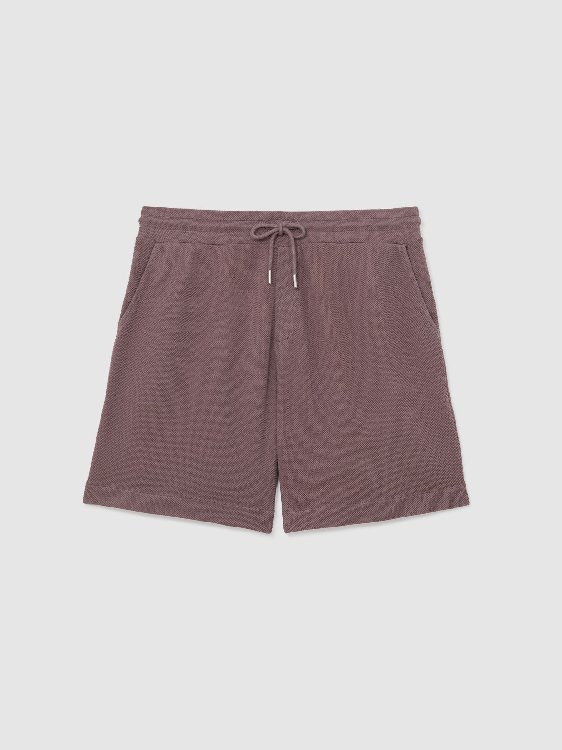 Cotton-Pique Garment-Dyed Shorts in Mauve Pink - image 1