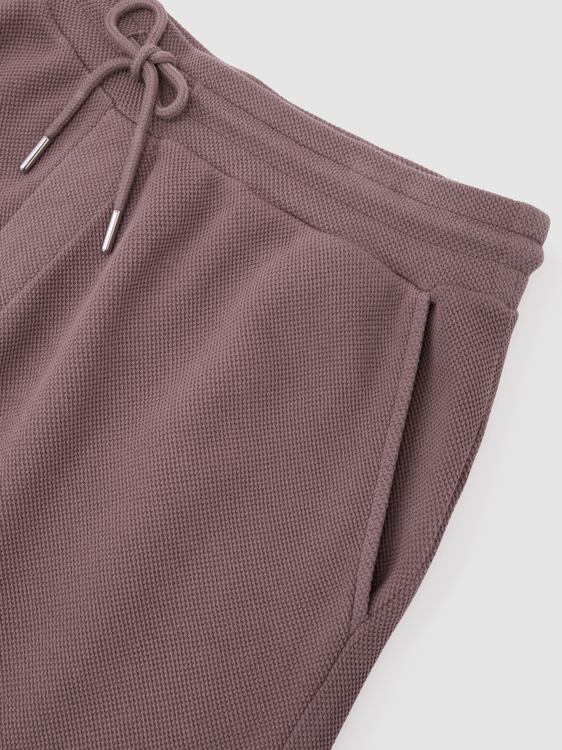 Cotton-Pique Garment-Dyed Shorts in Mauve Pink - image 3