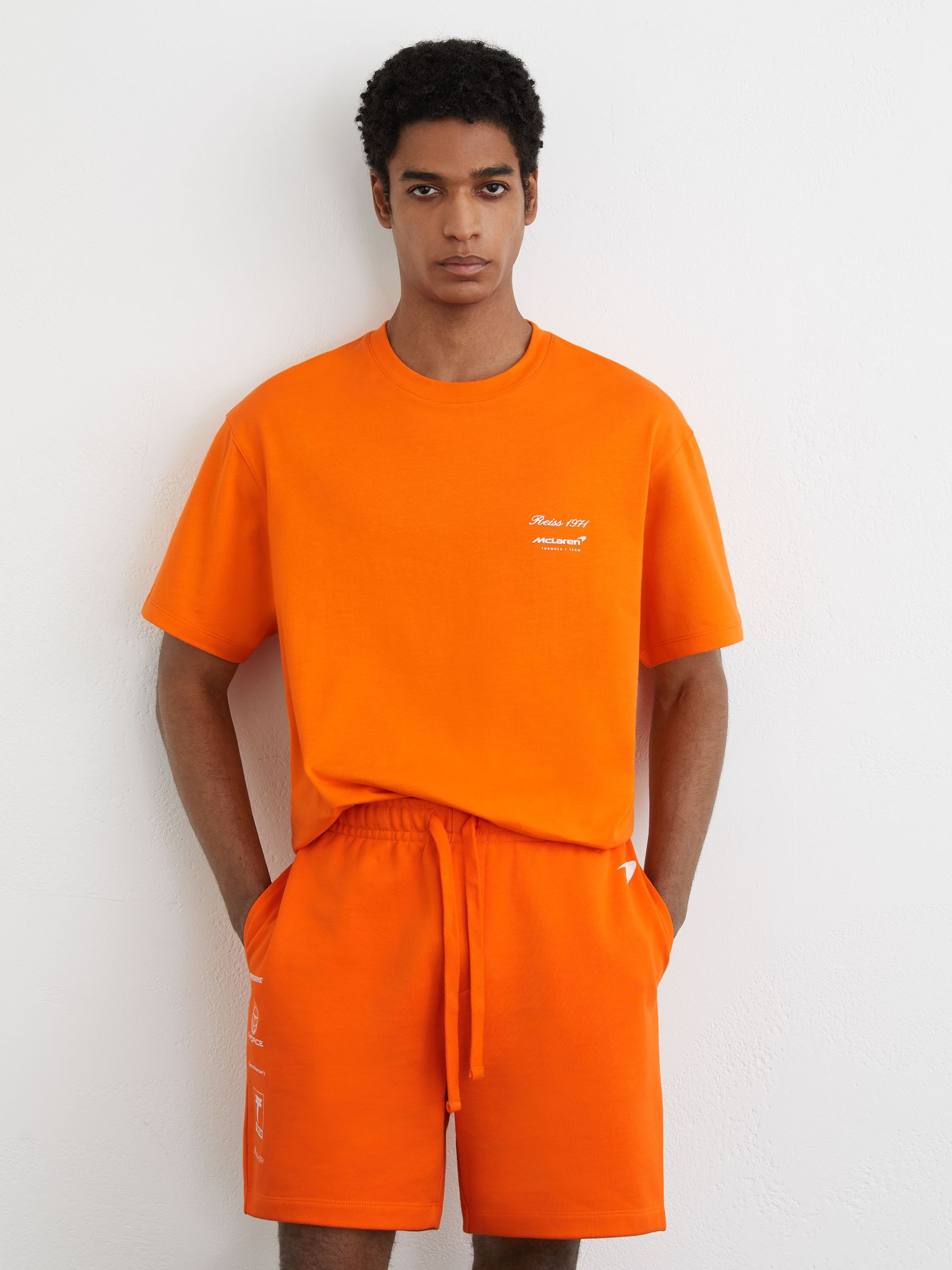 McLaren Racing Motorsport Relaxed T-Shirt Unisex-Fit in Papaya Orange - Image 3 of 10