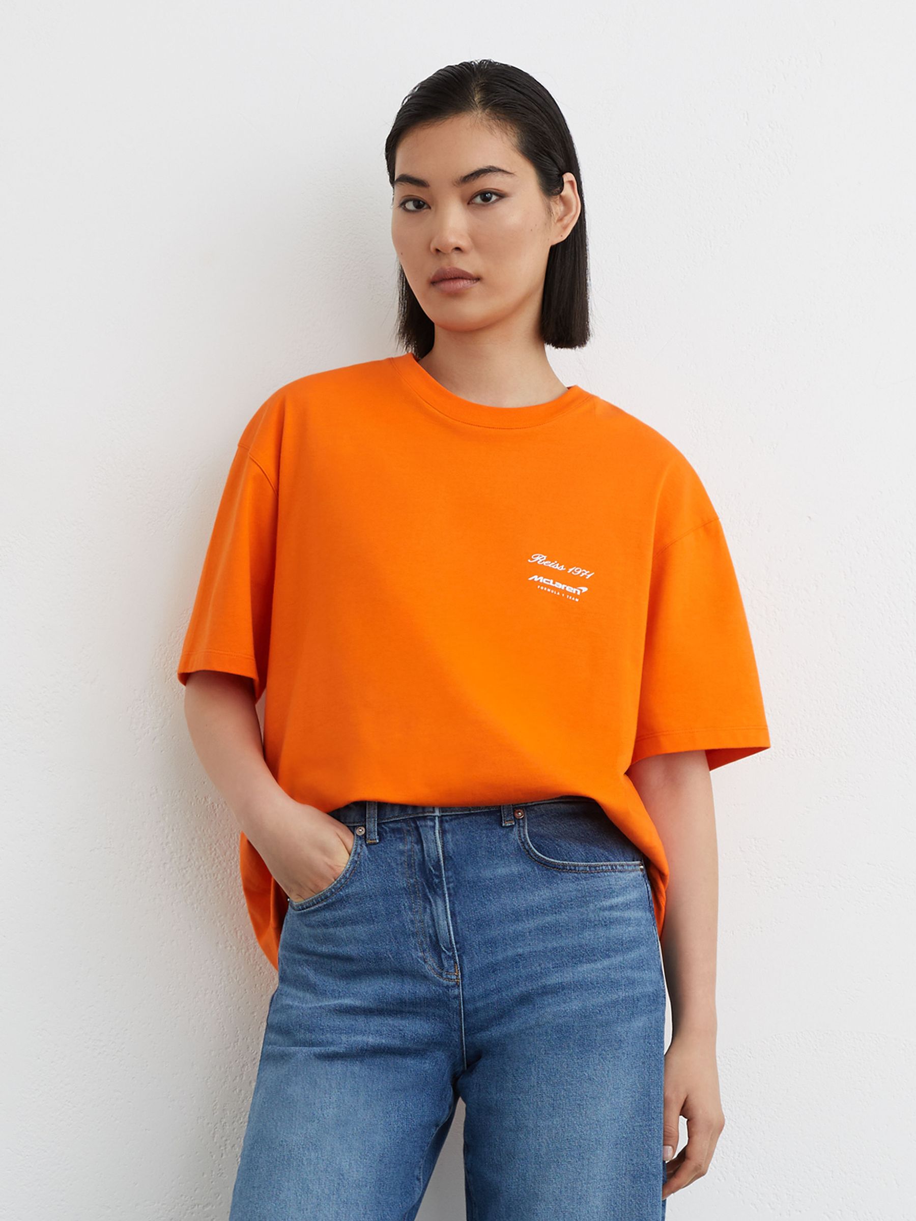 McLaren Racing Motorsport Relaxed T-Shirt Unisex-Fit in Papaya Orange - Image 5 of 10