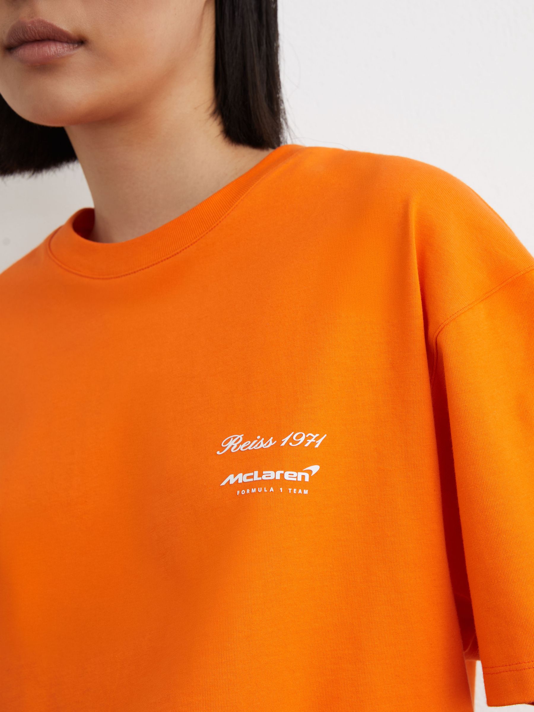 McLaren Racing Motorsport Relaxed T-Shirt Unisex-Fit in Papaya Orange - Image 6 of 10