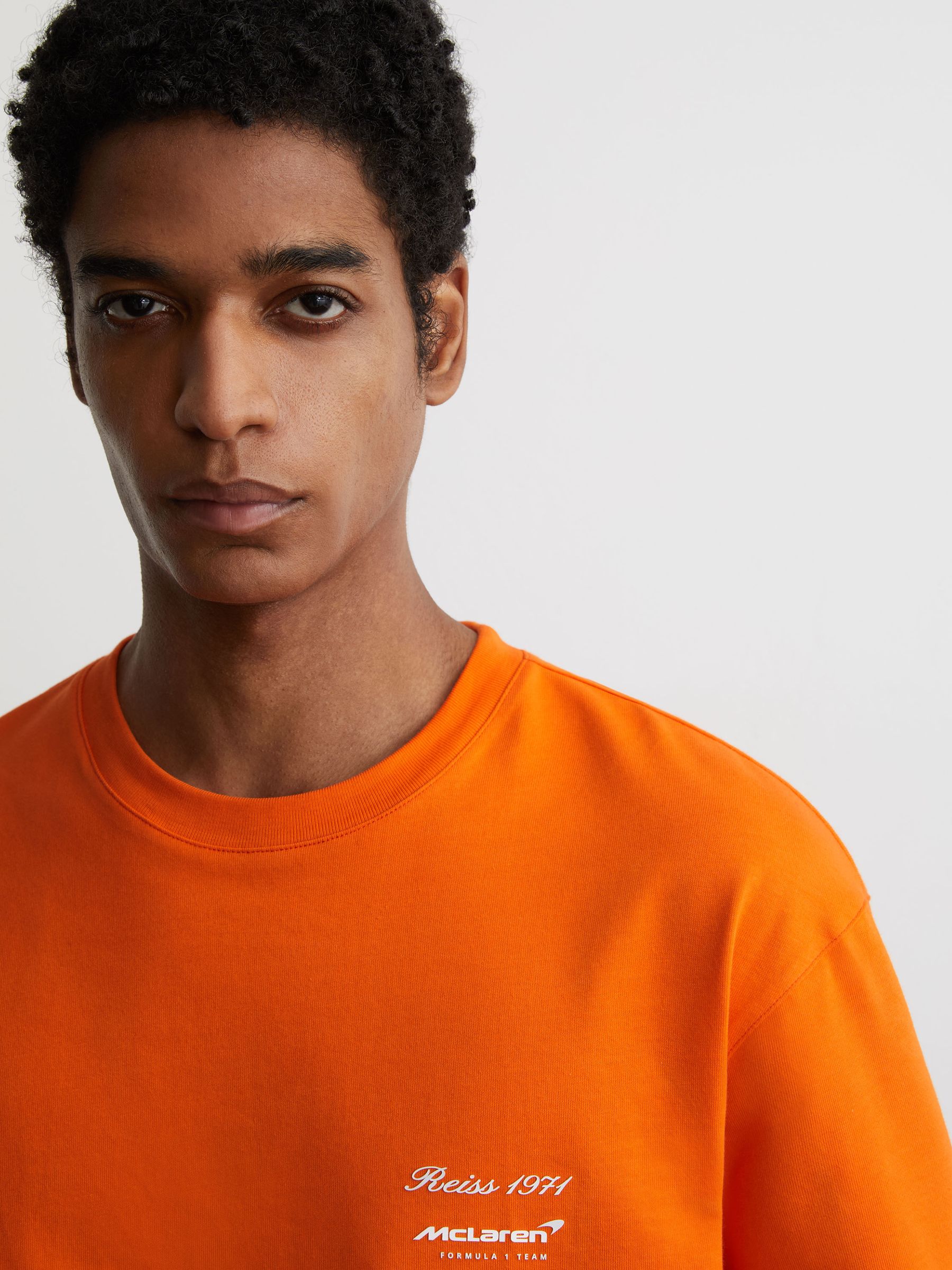 McLaren Racing Motorsport Relaxed T-Shirt Unisex-Fit in Papaya Orange - Image 7 of 10
