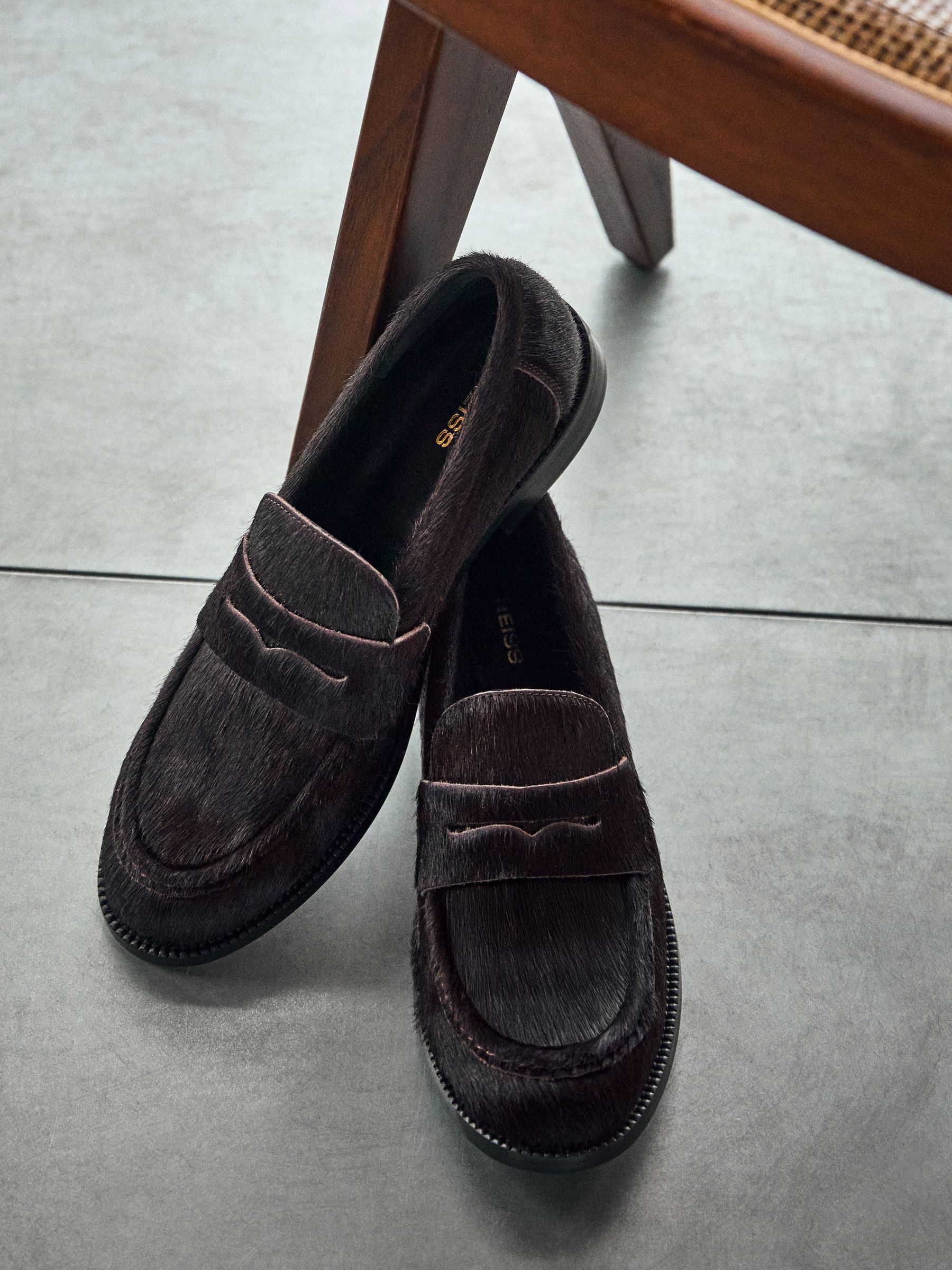 Leather Pony-effect Loafers