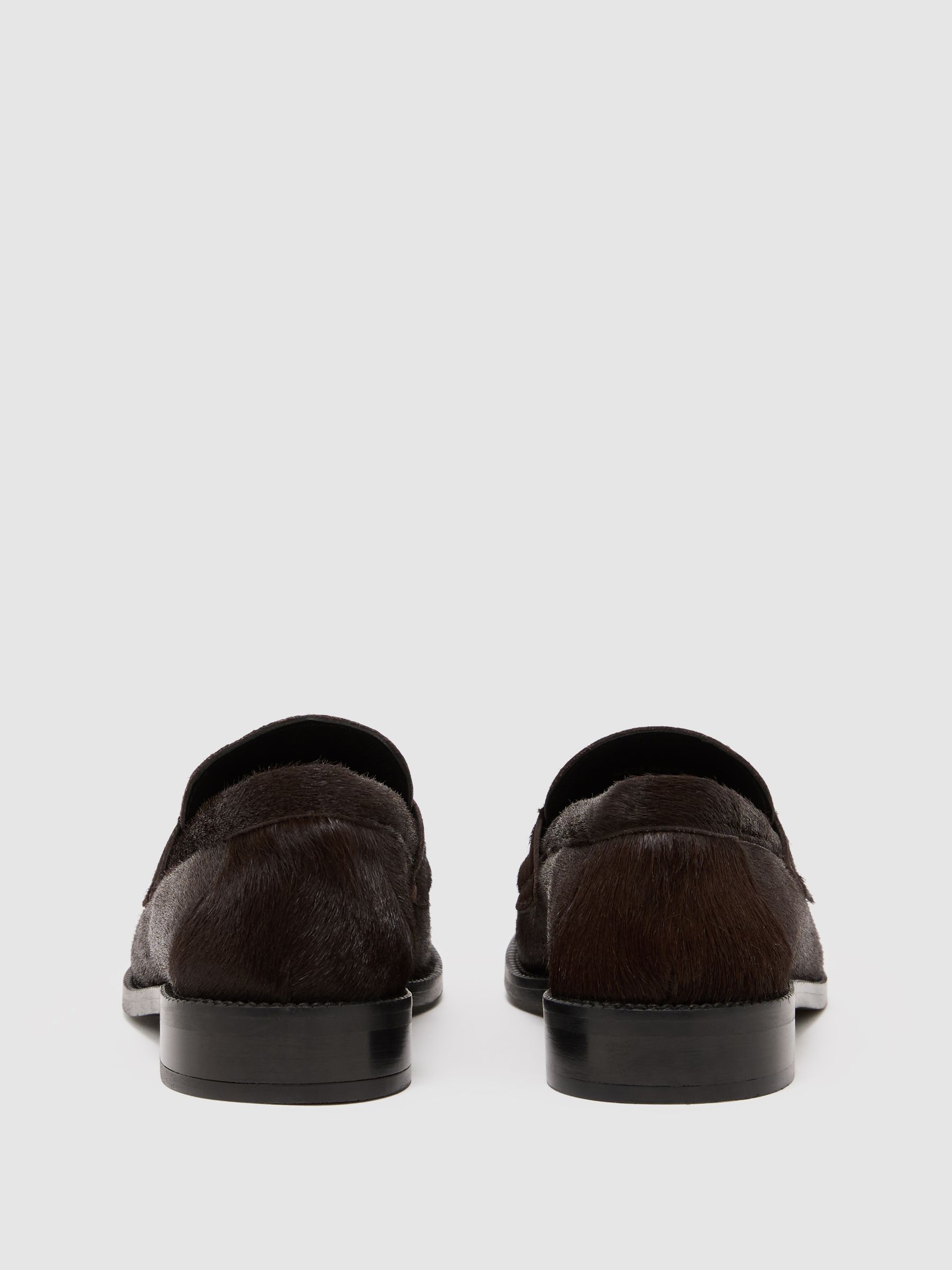 Leather Pony-Effect Loafers in Chocolate - image 2