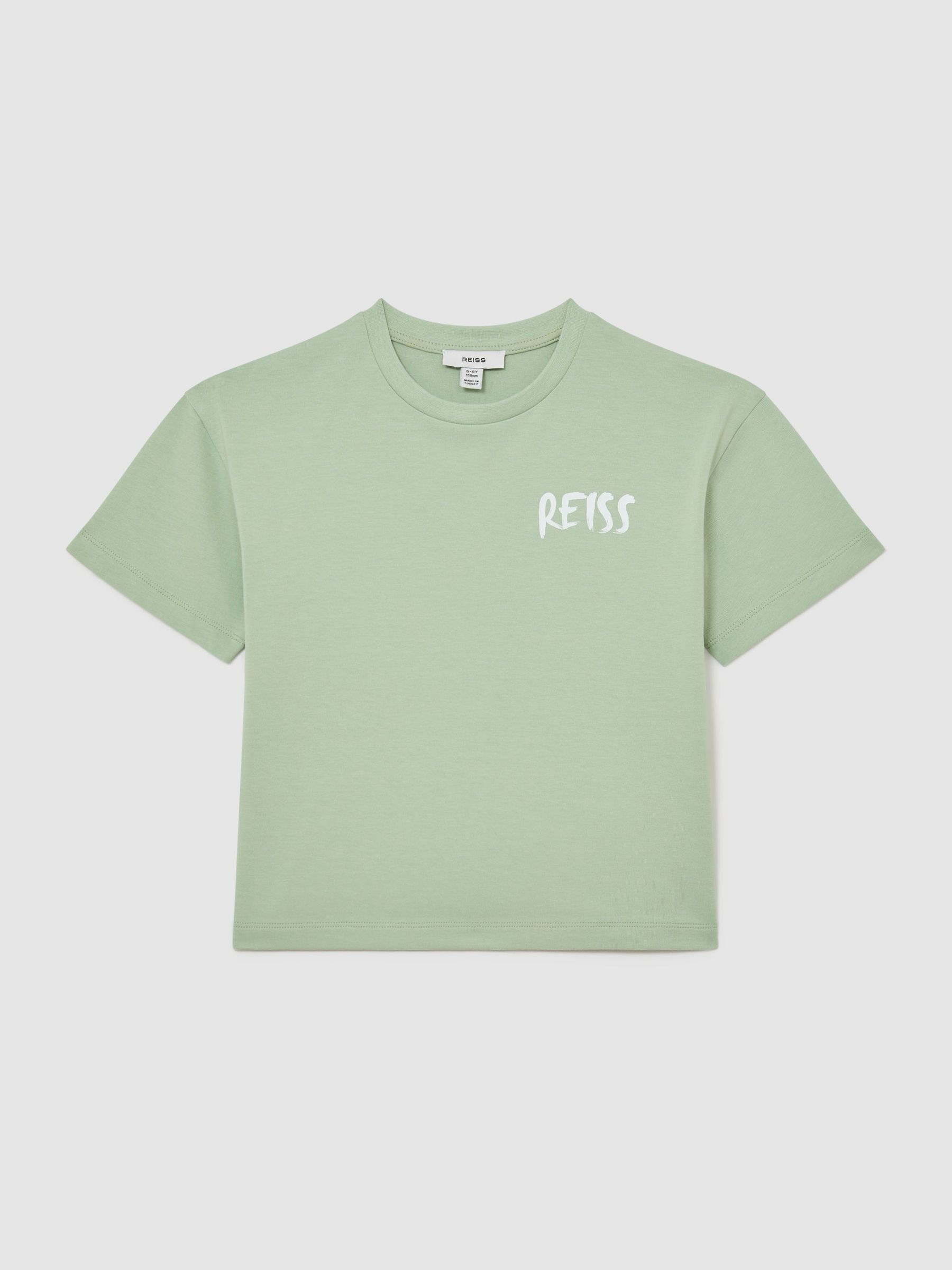 Cotton Relaxed Logo-Print T-Shirt in Ultramarine Green - Image 1 of 3