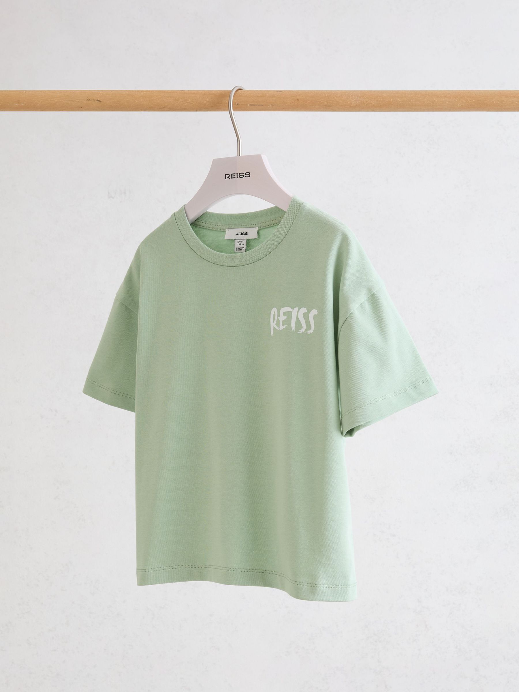 Cotton Relaxed Logo-Print T-Shirt in Ultramarine Green - Image 2 of 3