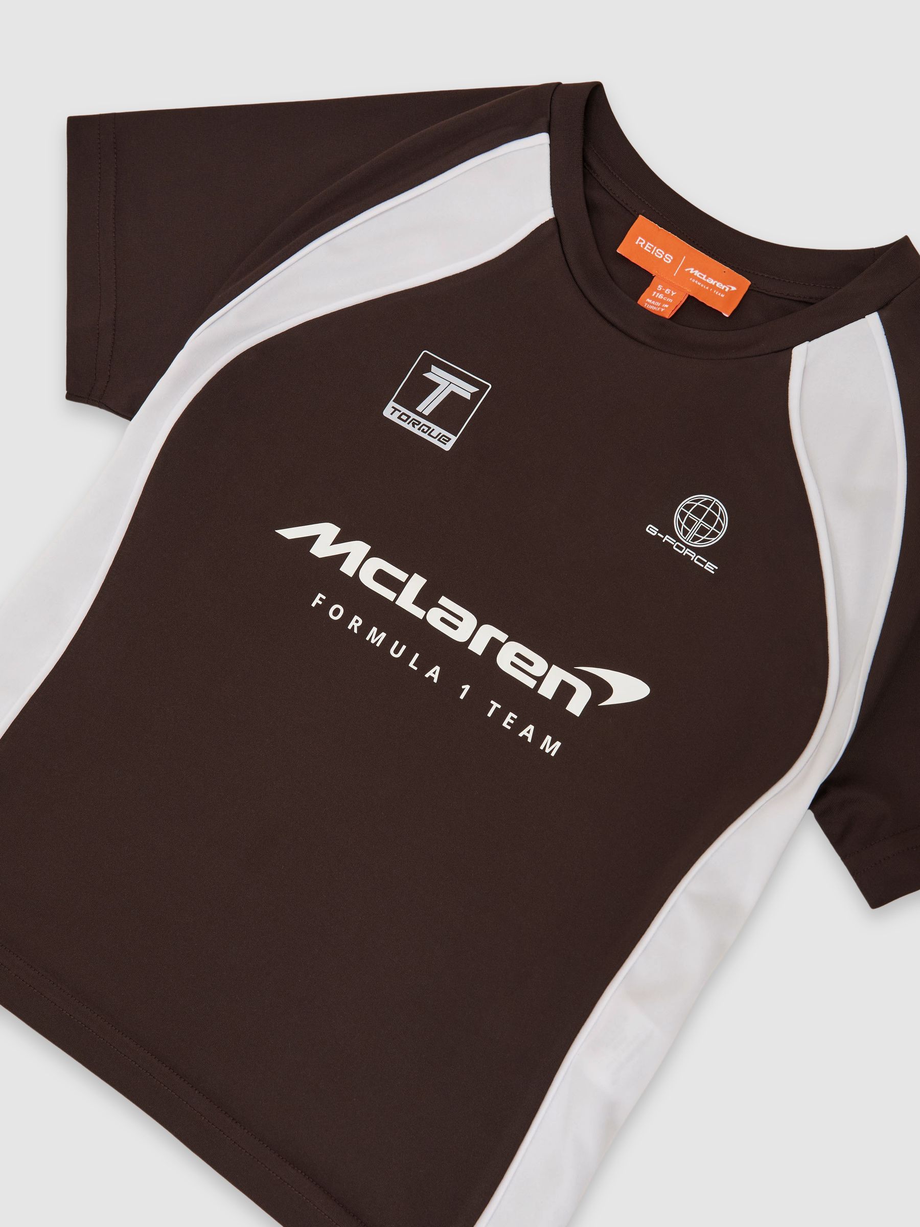3-9 yrs McLaren Racing Panelled Lando T-Shirt Unisex-Fit in Chocolate Brown - Image 3 of 3