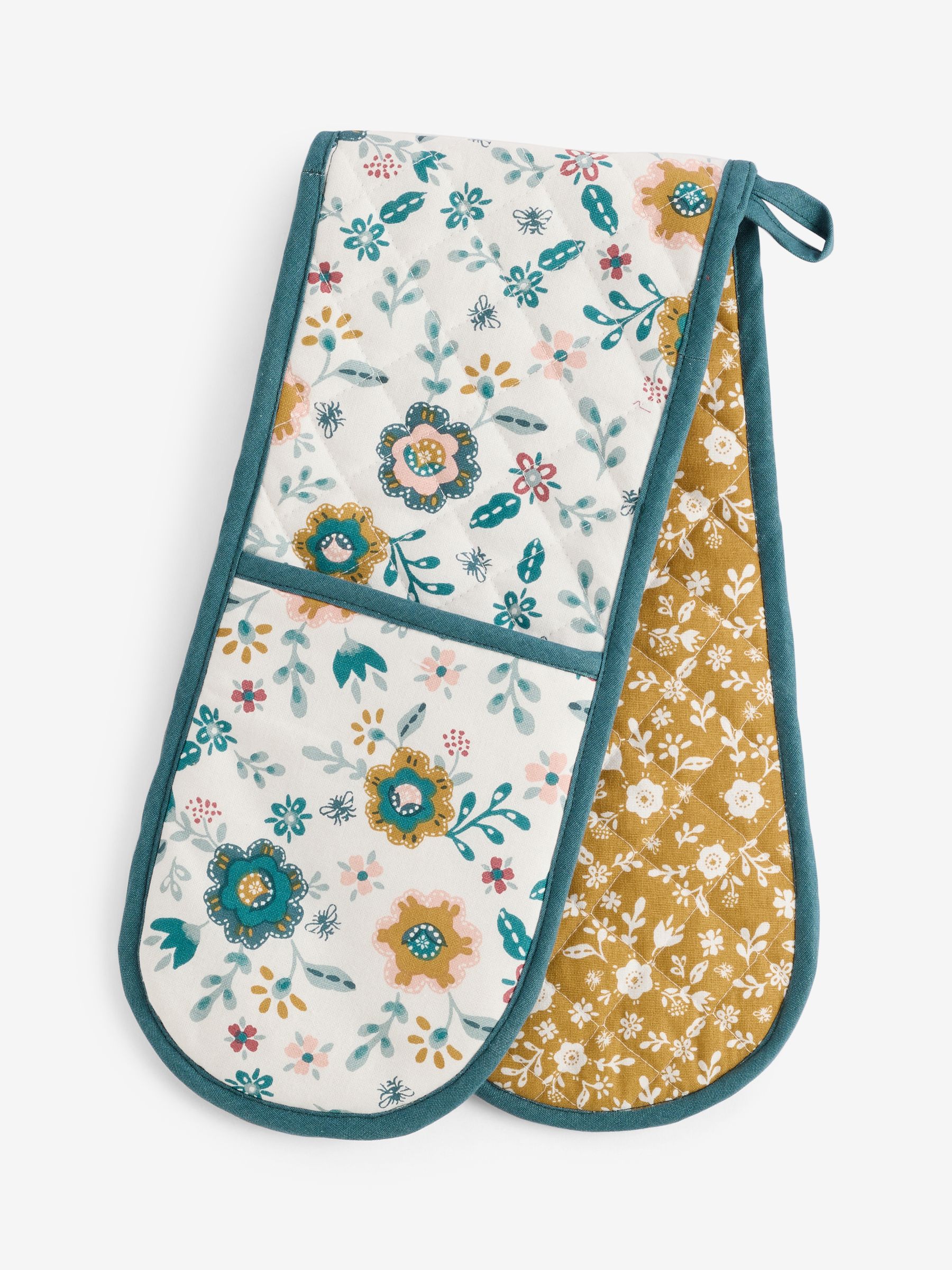 Yellow/White Ditsy Floral Double Oven Glove - Image 3 of 3