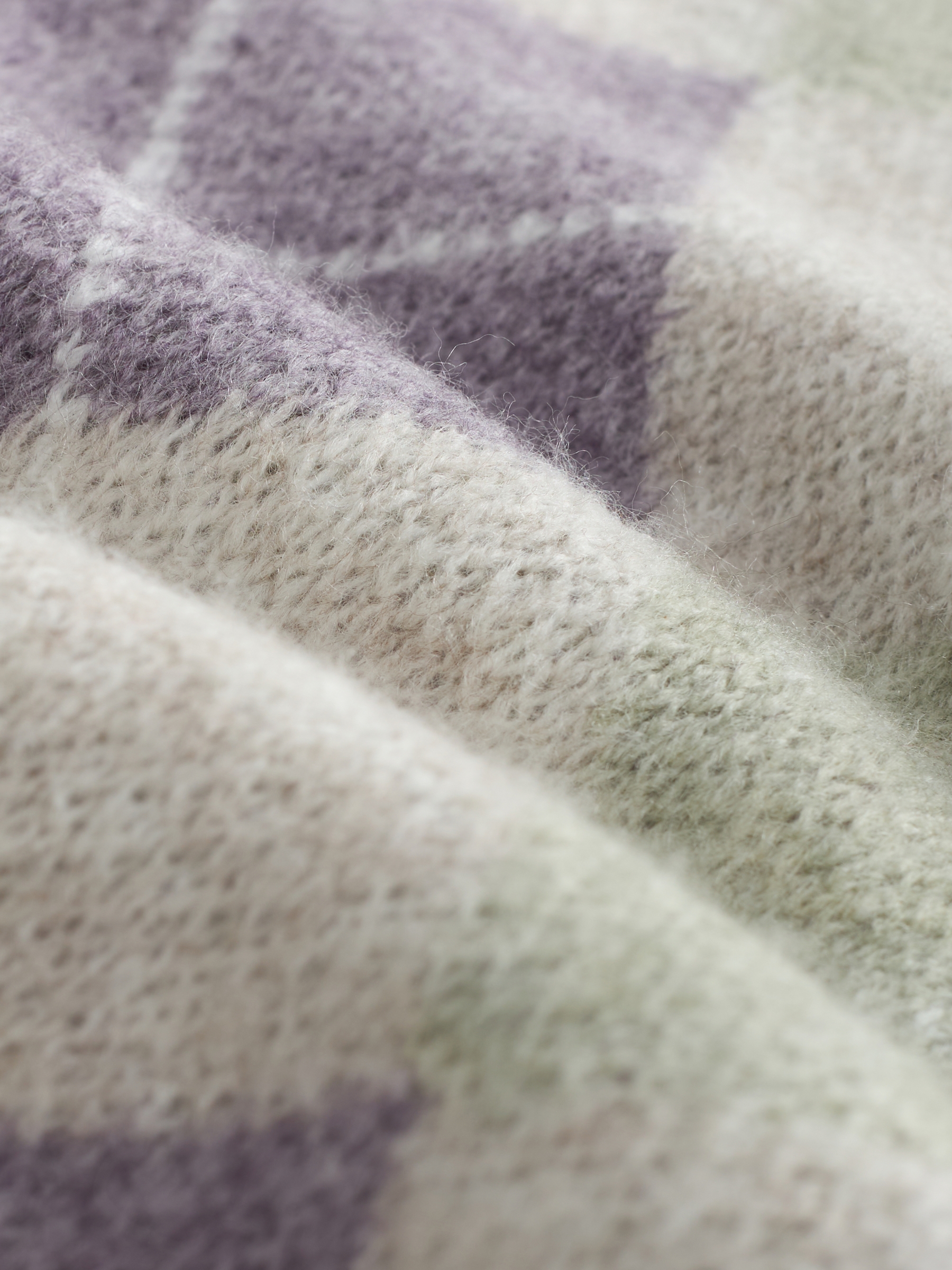 Purple/Green Argyle Lounge Cardigan with Collar - Image 7 of 7