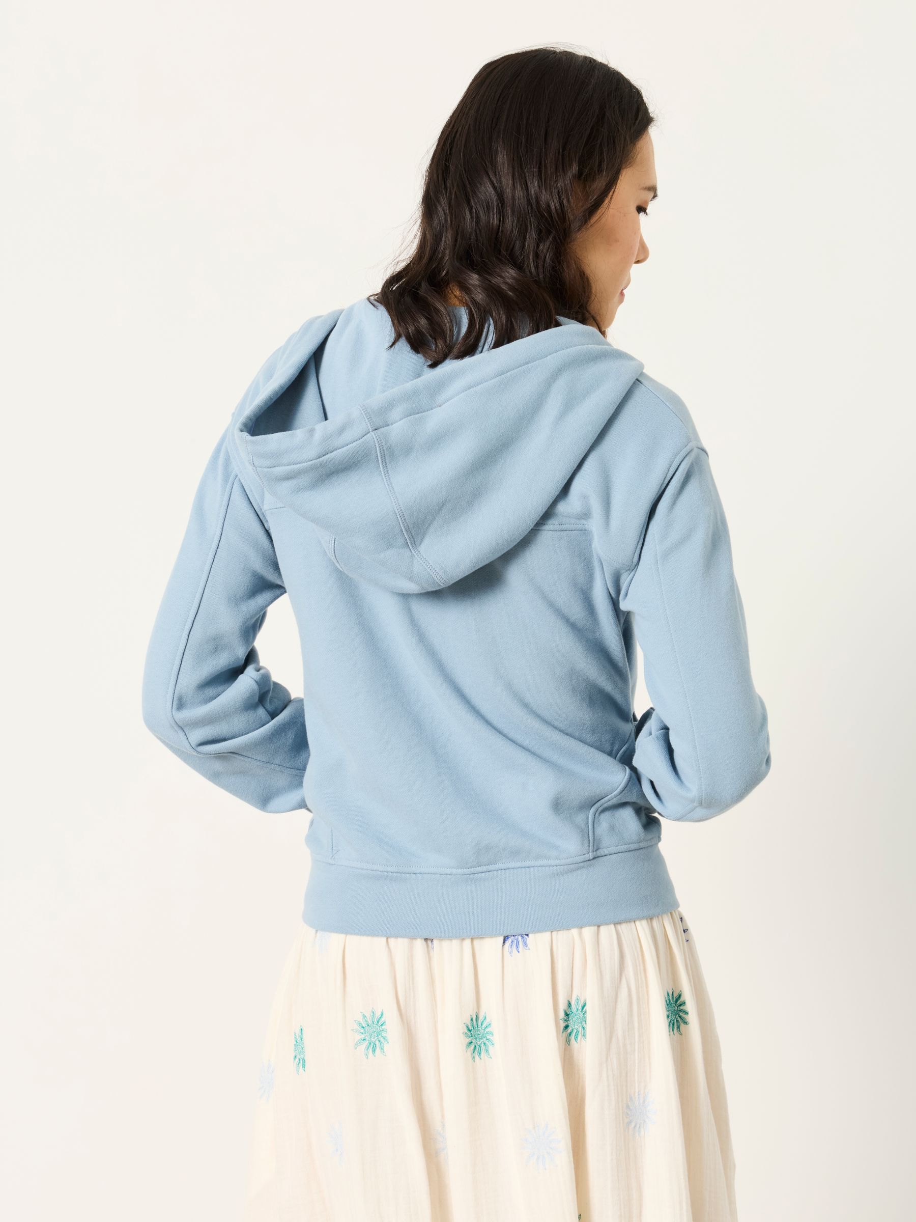 Flora Pale Blue Zip Through Hoodie - Image 2 of 6 Flora Pale Blue Zip Through Hoodie - Image 2 of 6