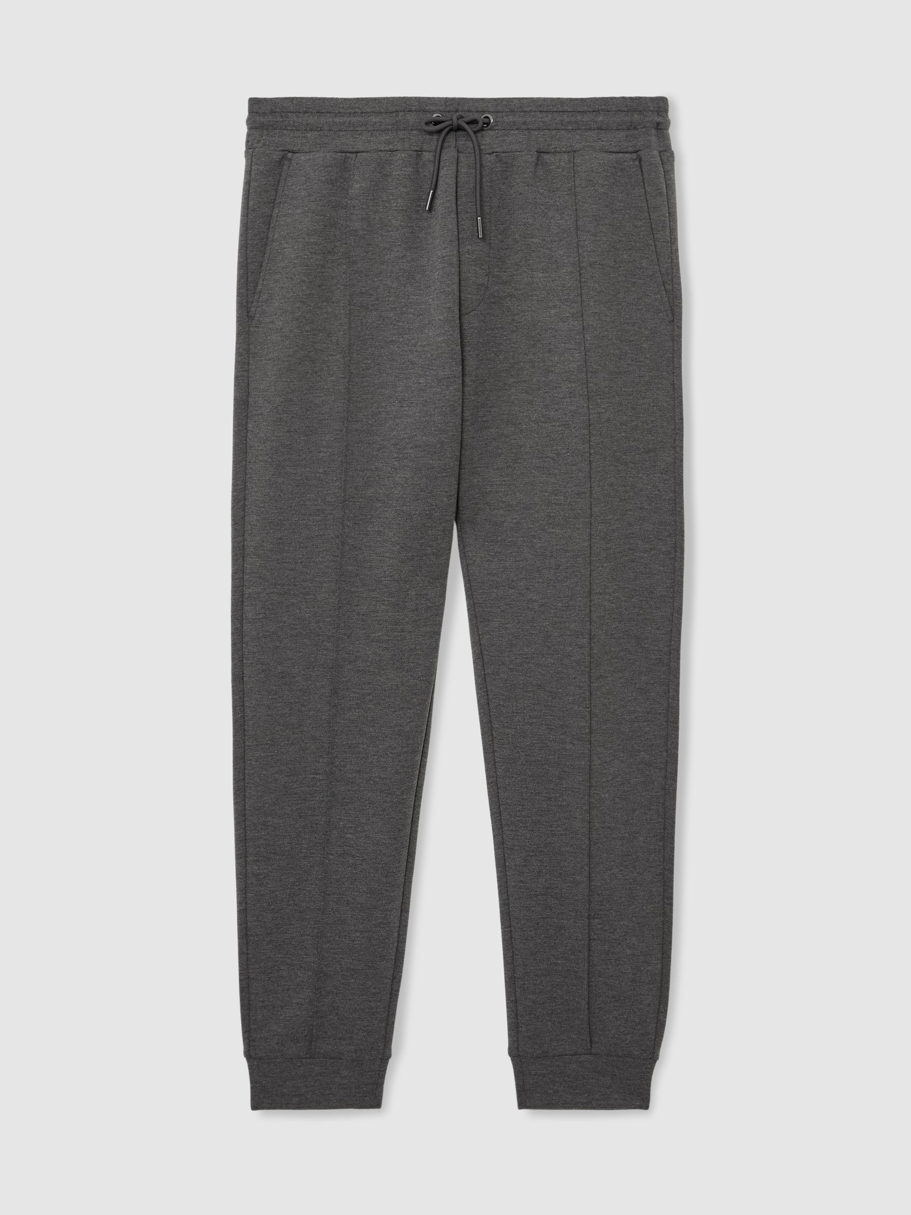 Stretch-Jersey Tailored Joggers in Charcoal Melange - image 1