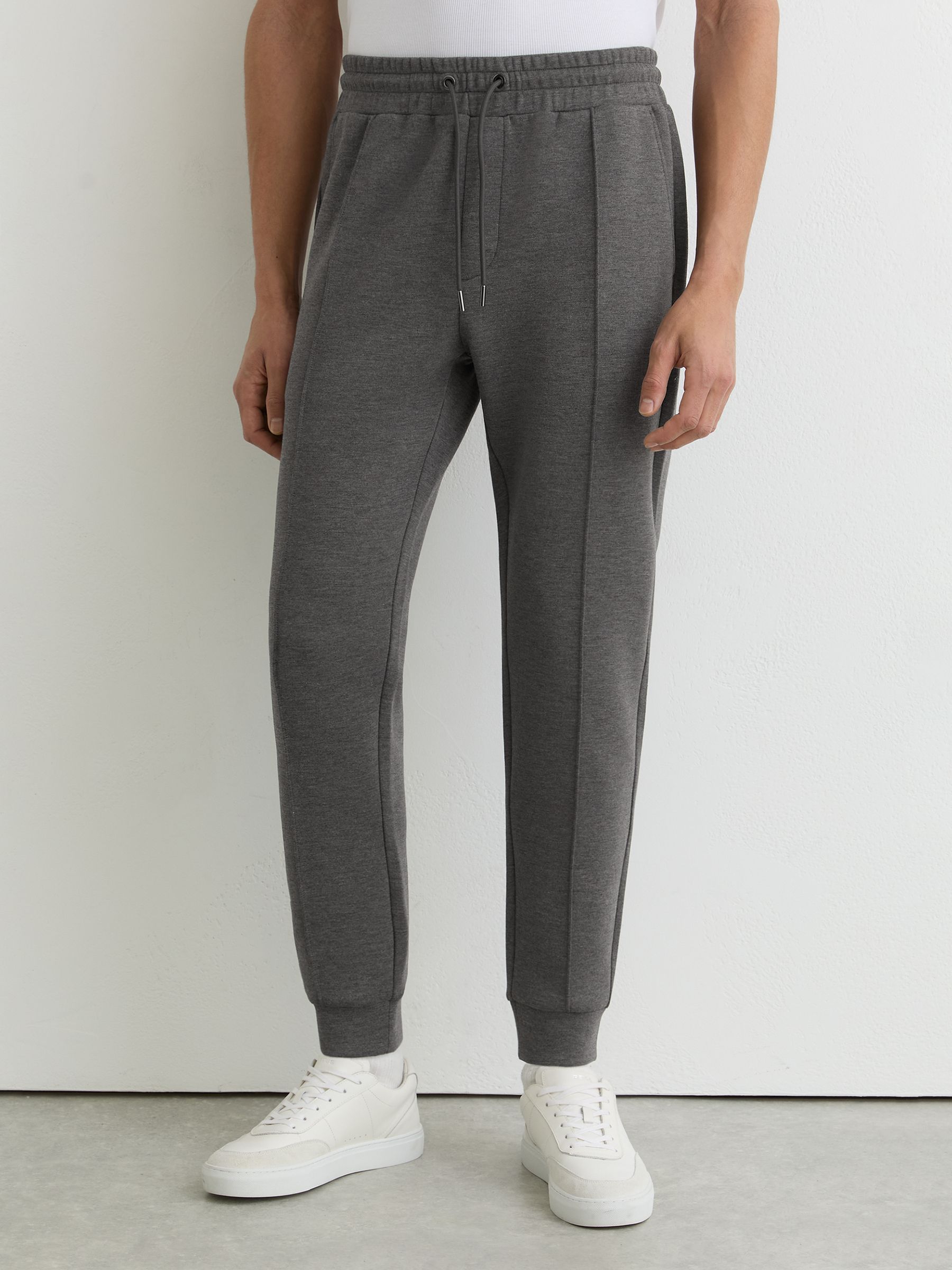 Stretch-Jersey Tailored Joggers in Charcoal Melange - Image 3 of 7