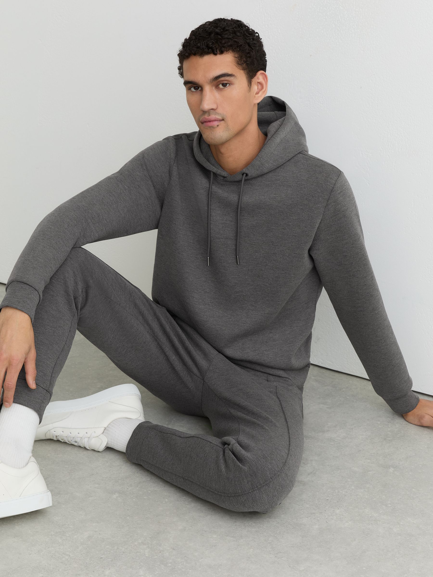 Stretch-Jersey Tailored Joggers in Charcoal Melange - Image 6 of 7