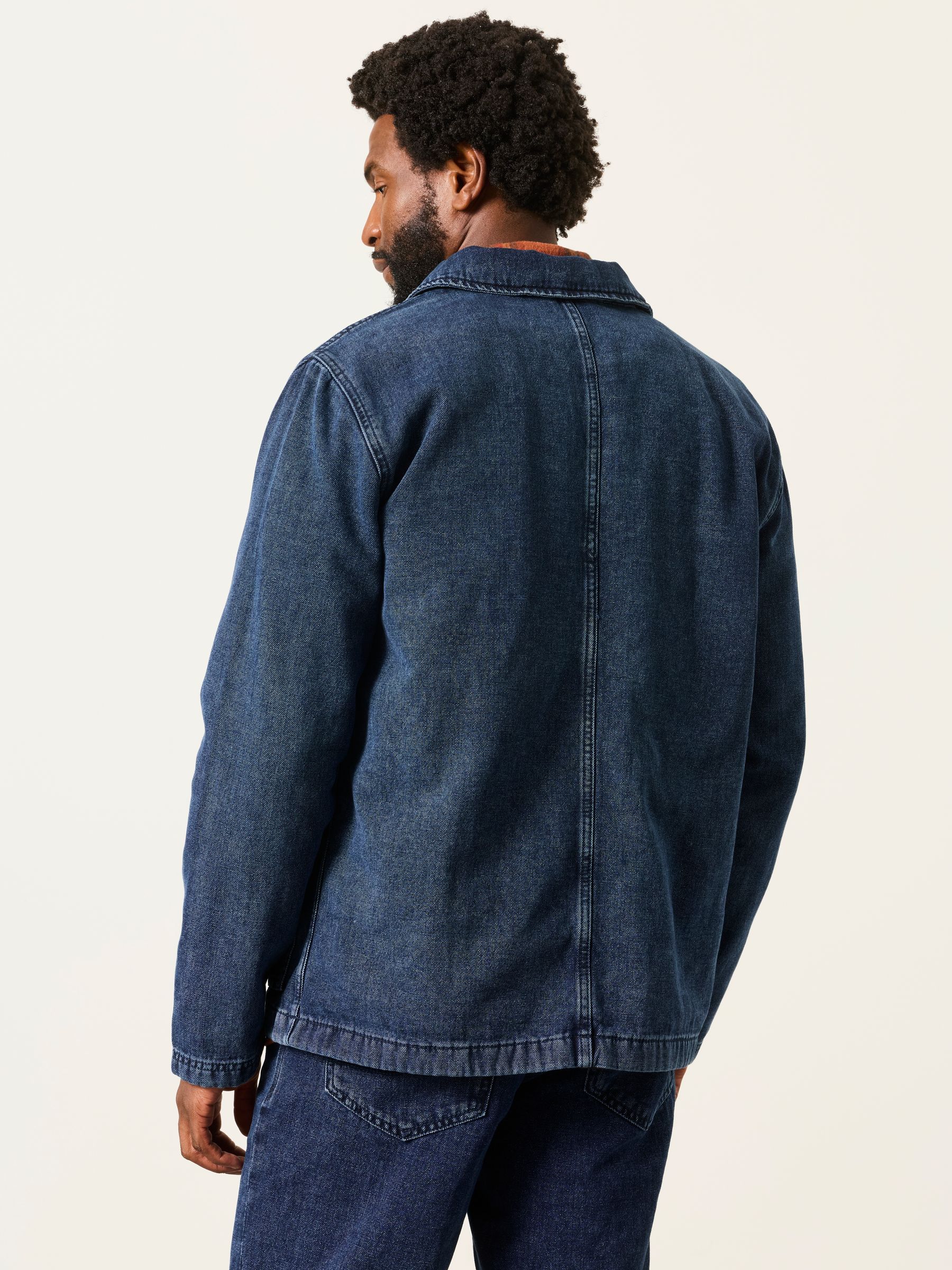 Indigo Blue Canvas Denim Worker Jacket - Image 2 of 6 Indigo Blue Canvas Denim Worker Jacket - Image 2 of 6