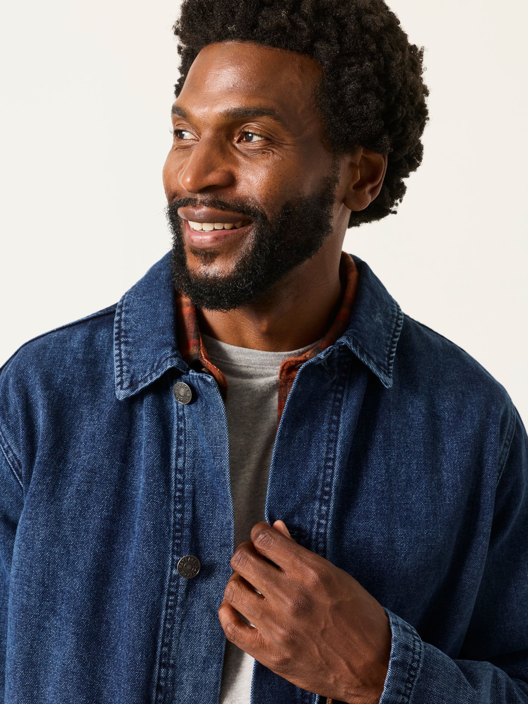 Indigo Blue Canvas Denim Worker Jacket - Image 4 of 6