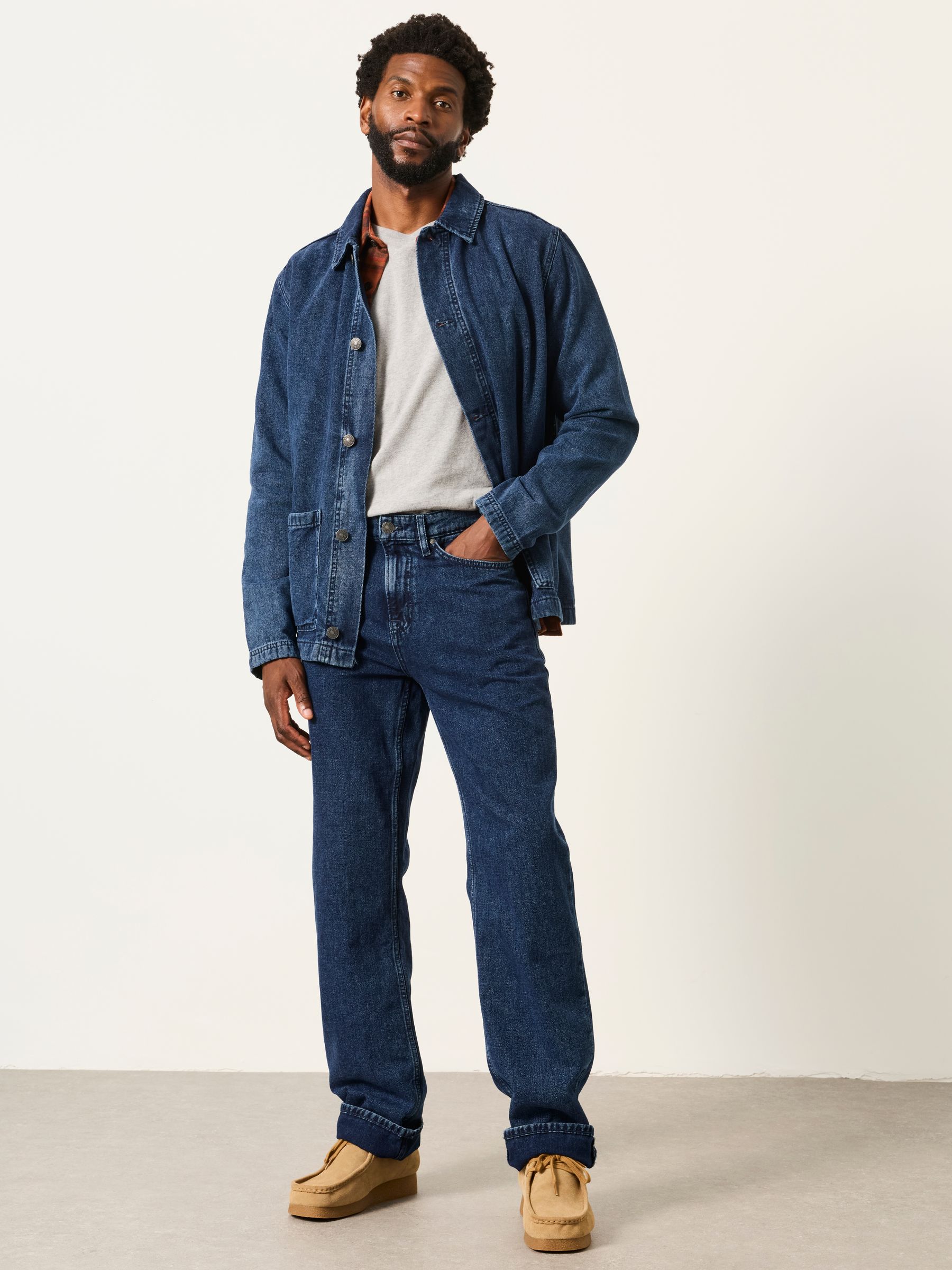 Indigo Blue Canvas Denim Worker Jacket - Image 5 of 6
