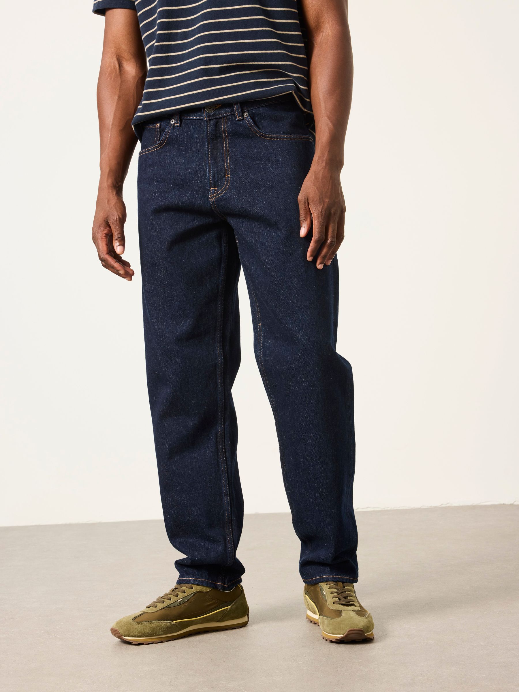 Dark Navy Straight Fit Selvedge Jeans - Image 1 of 8