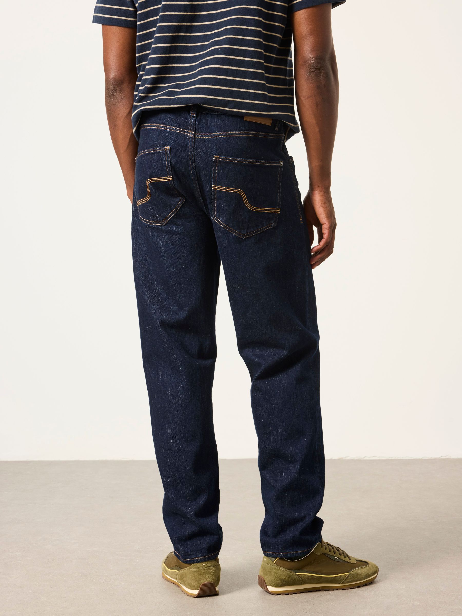 Dark Navy Straight Fit Selvedge Jeans - Image 3 of 8