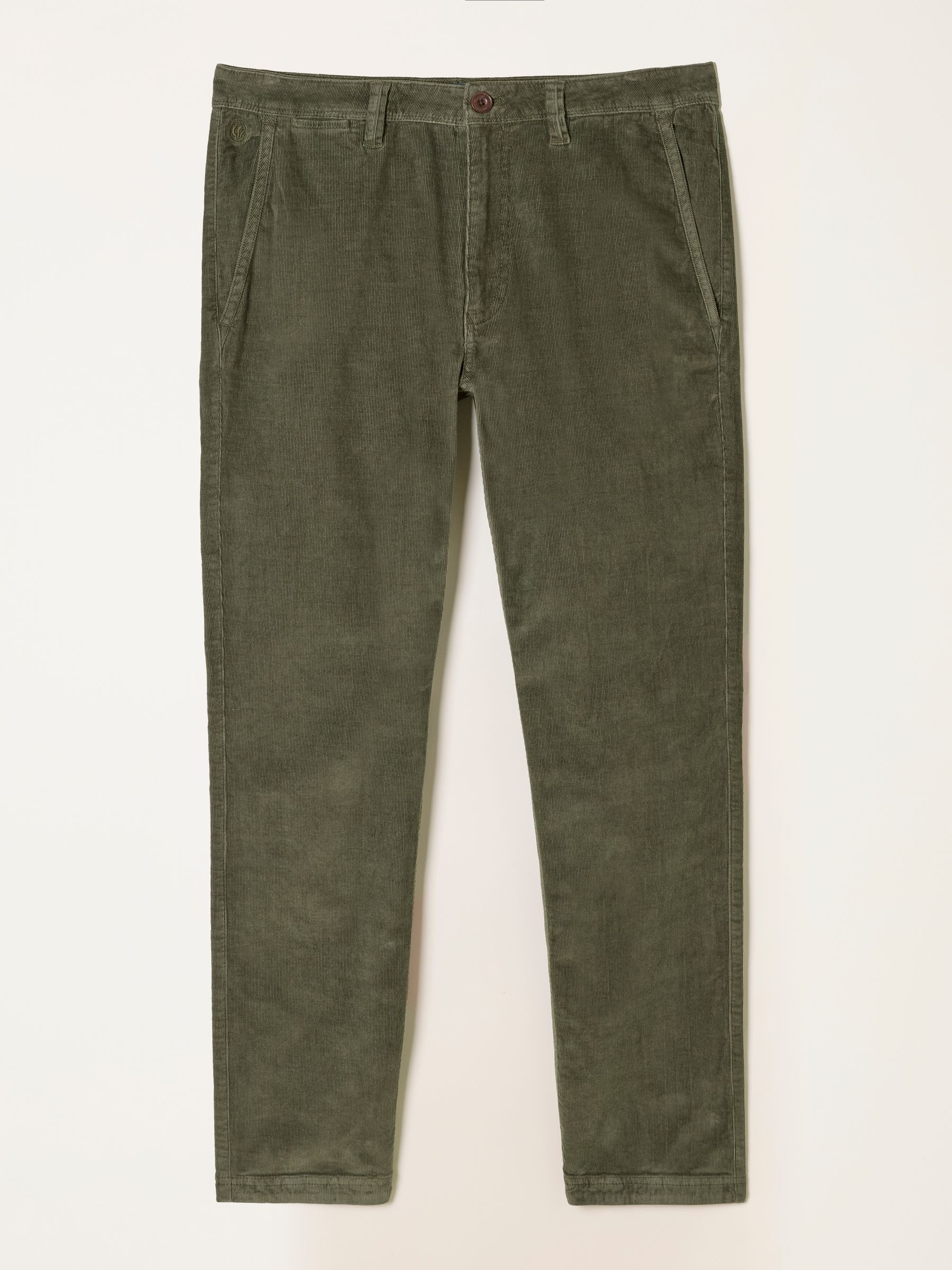 Khaki Green Straight Cord Chino Trousers - Image 1 of 1