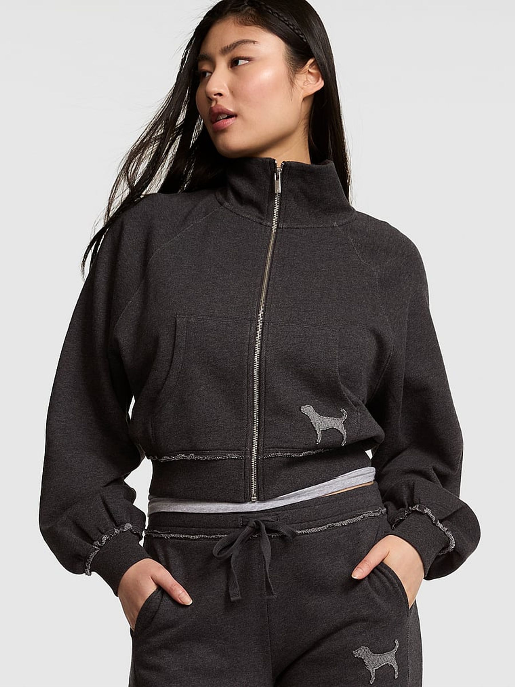Charcoal Heather Grey Full Zip Sweatshirt - Image 1 of 2