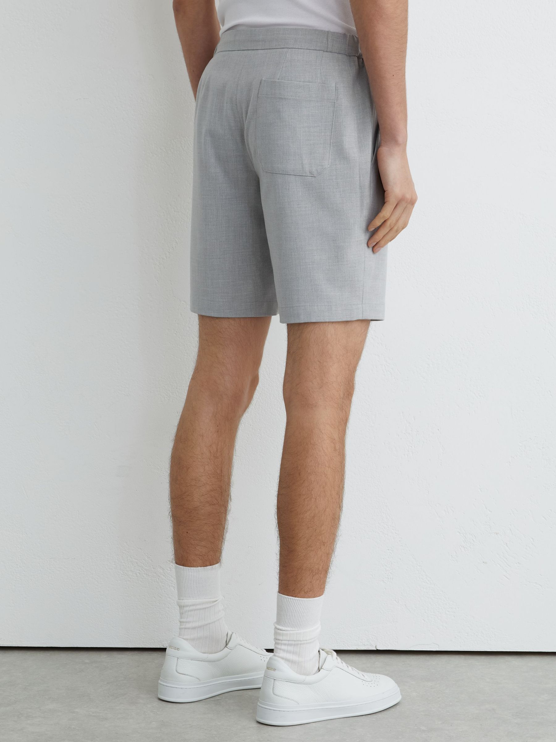 Drawstring Chino Shorts in Soft Grey - Image 4 of 5