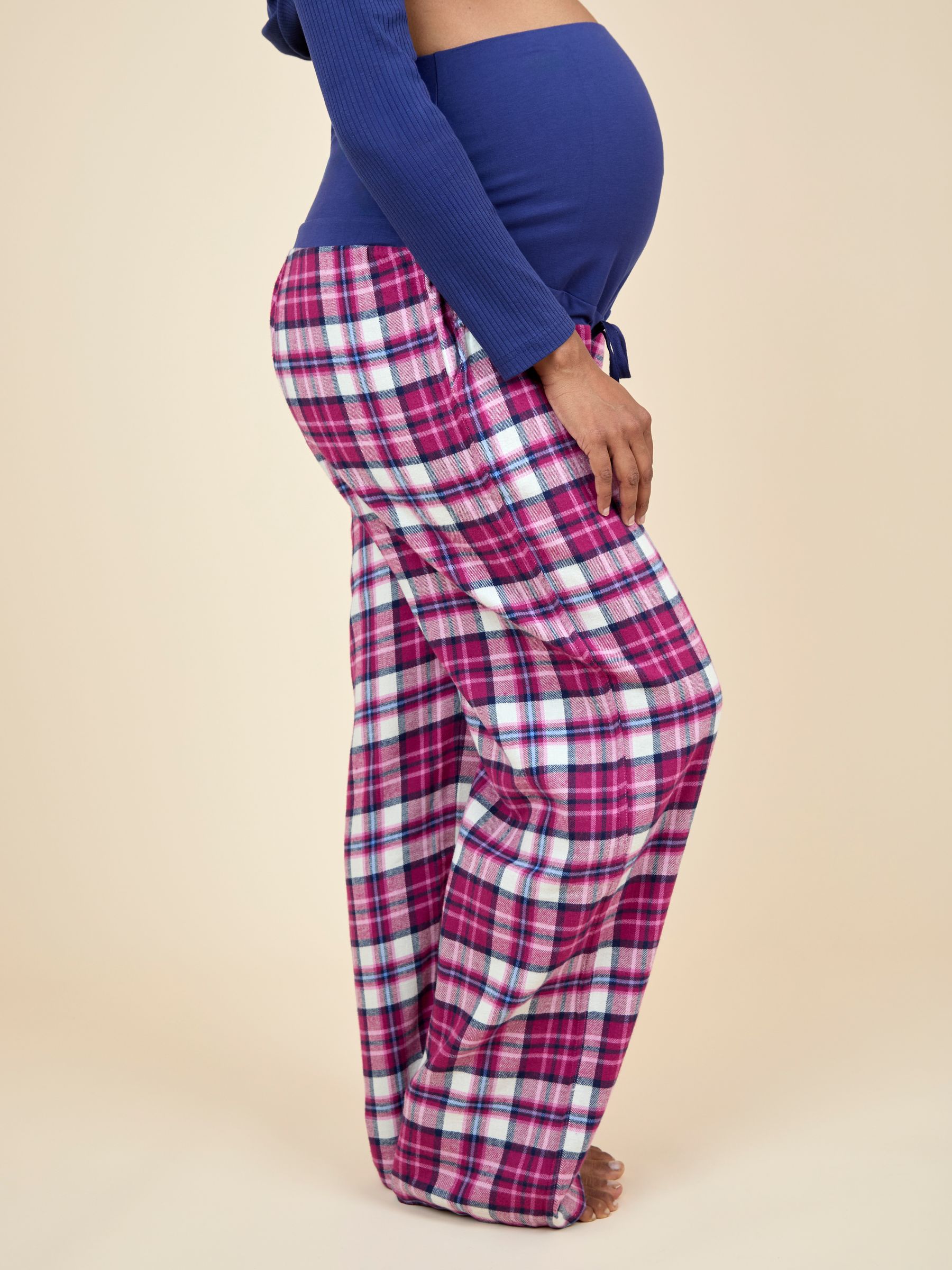 Berry Maternity Check Pyjama Bottoms - Image 2 of 5