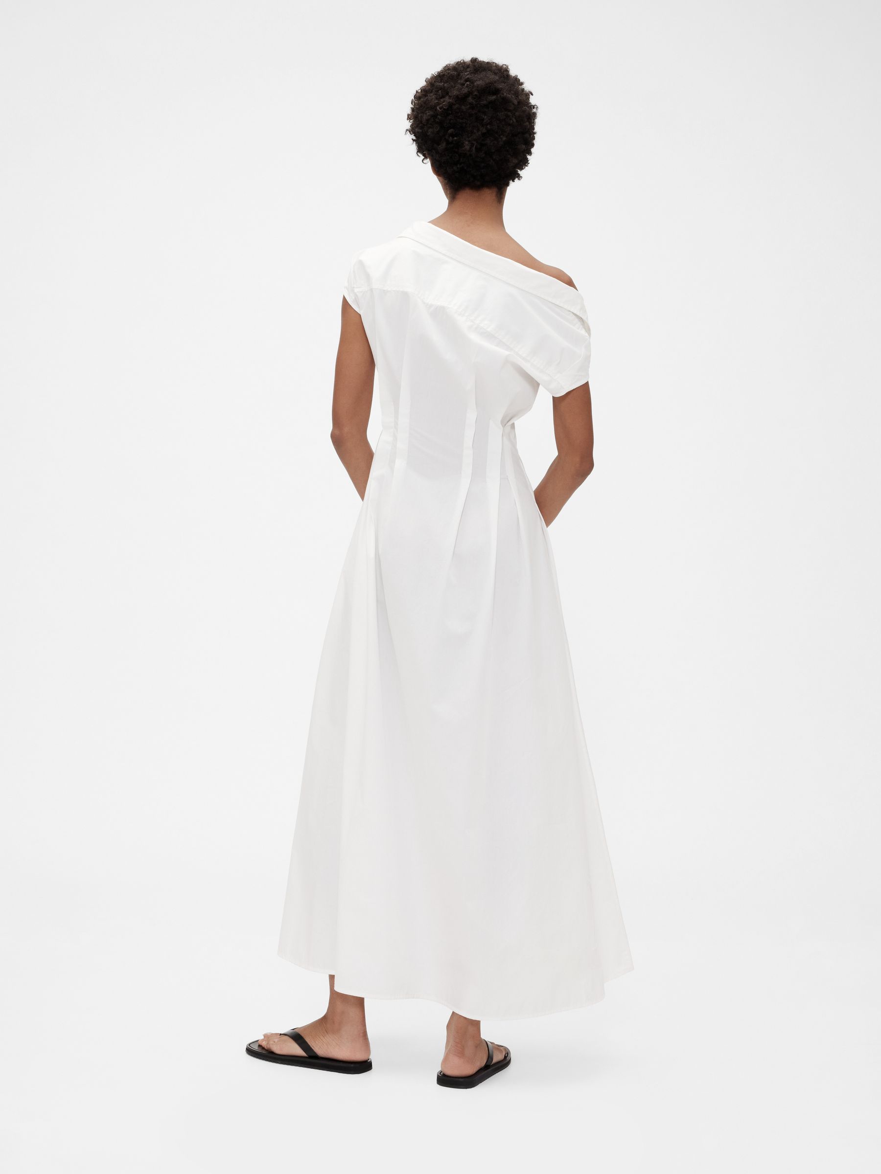 White Poplin Maxi Shirt Dress - Image 2 of 7