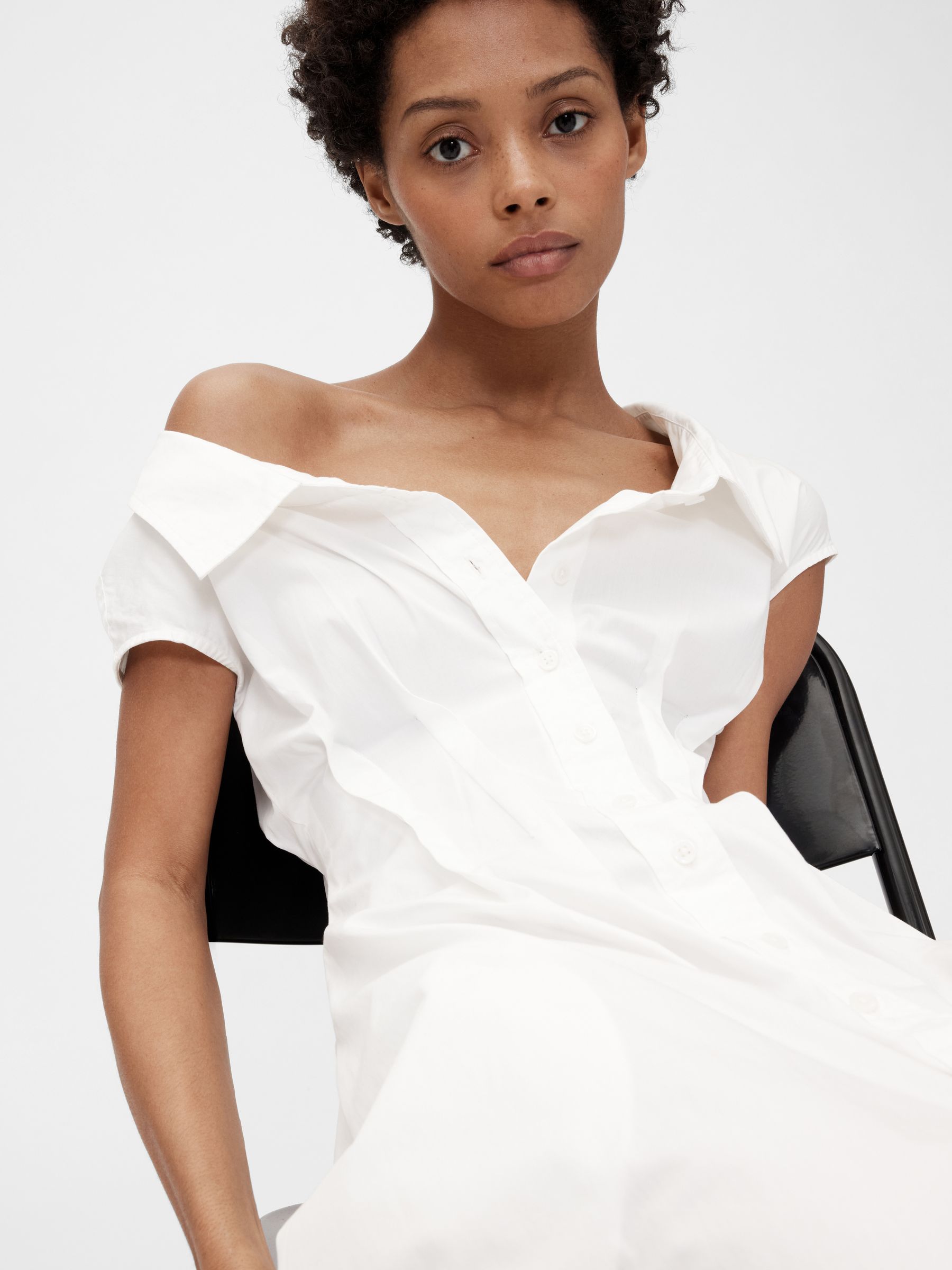 White Poplin Maxi Shirt Dress - Image 5 of 7