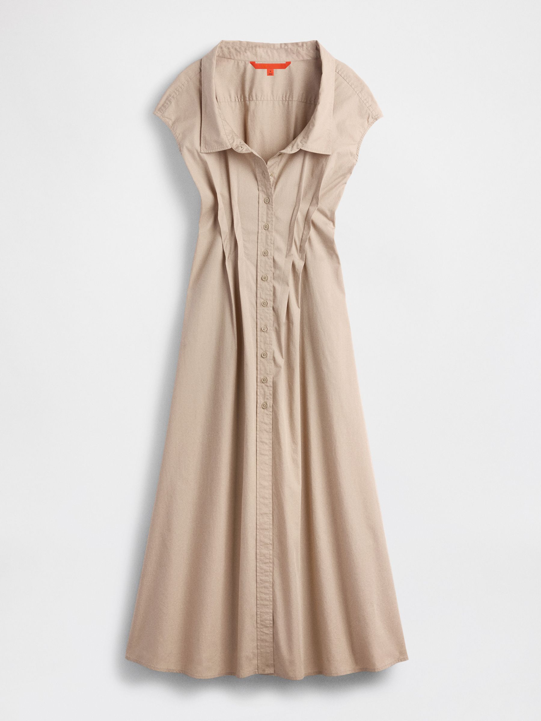beige maxi shirt dress Puff Sleeve Relaxed Maxi Shirtdress
