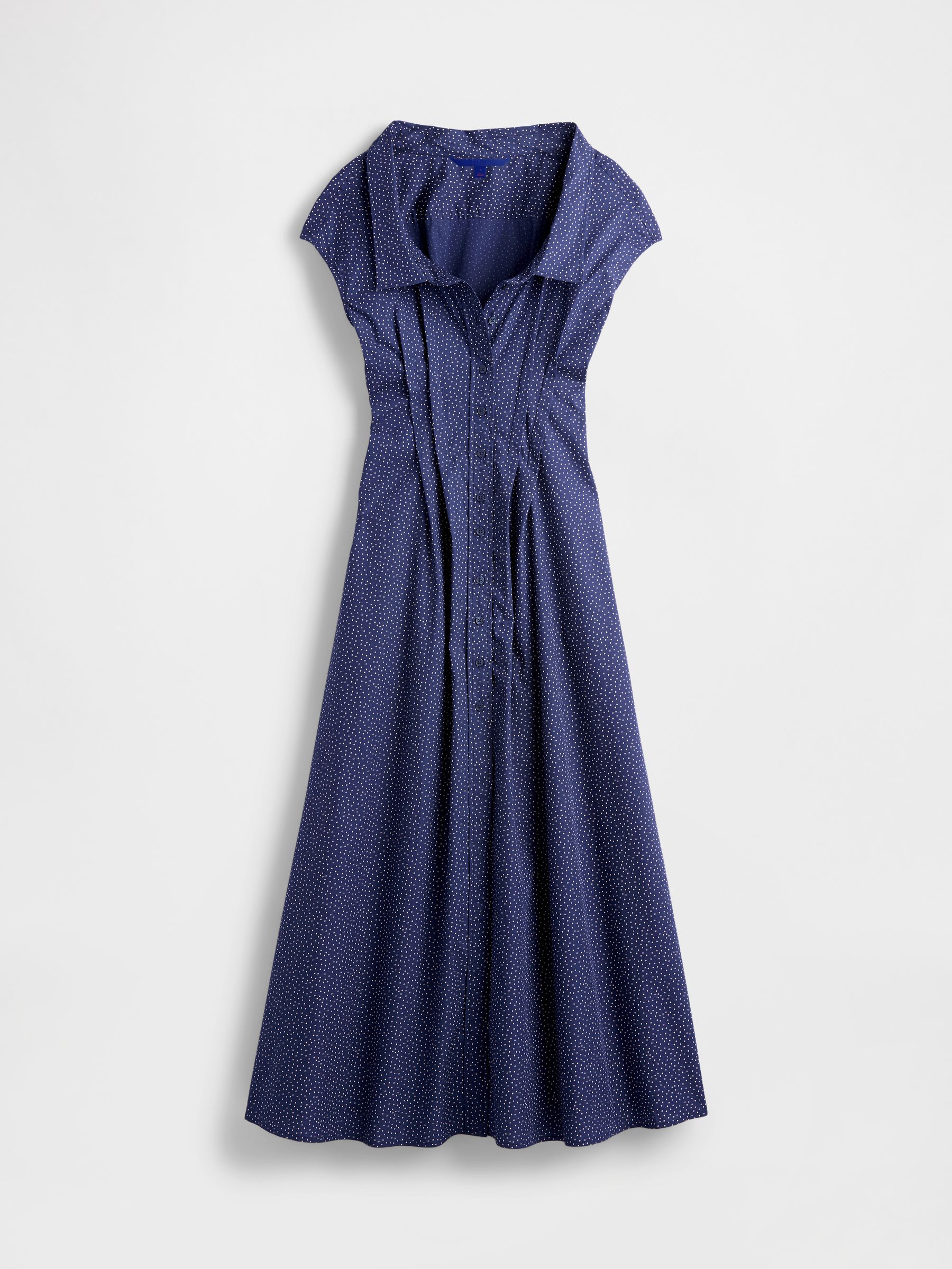 gap blue dress Willow Ruffle Neck Shirt Dress-Bright Blue, Dot main image 0