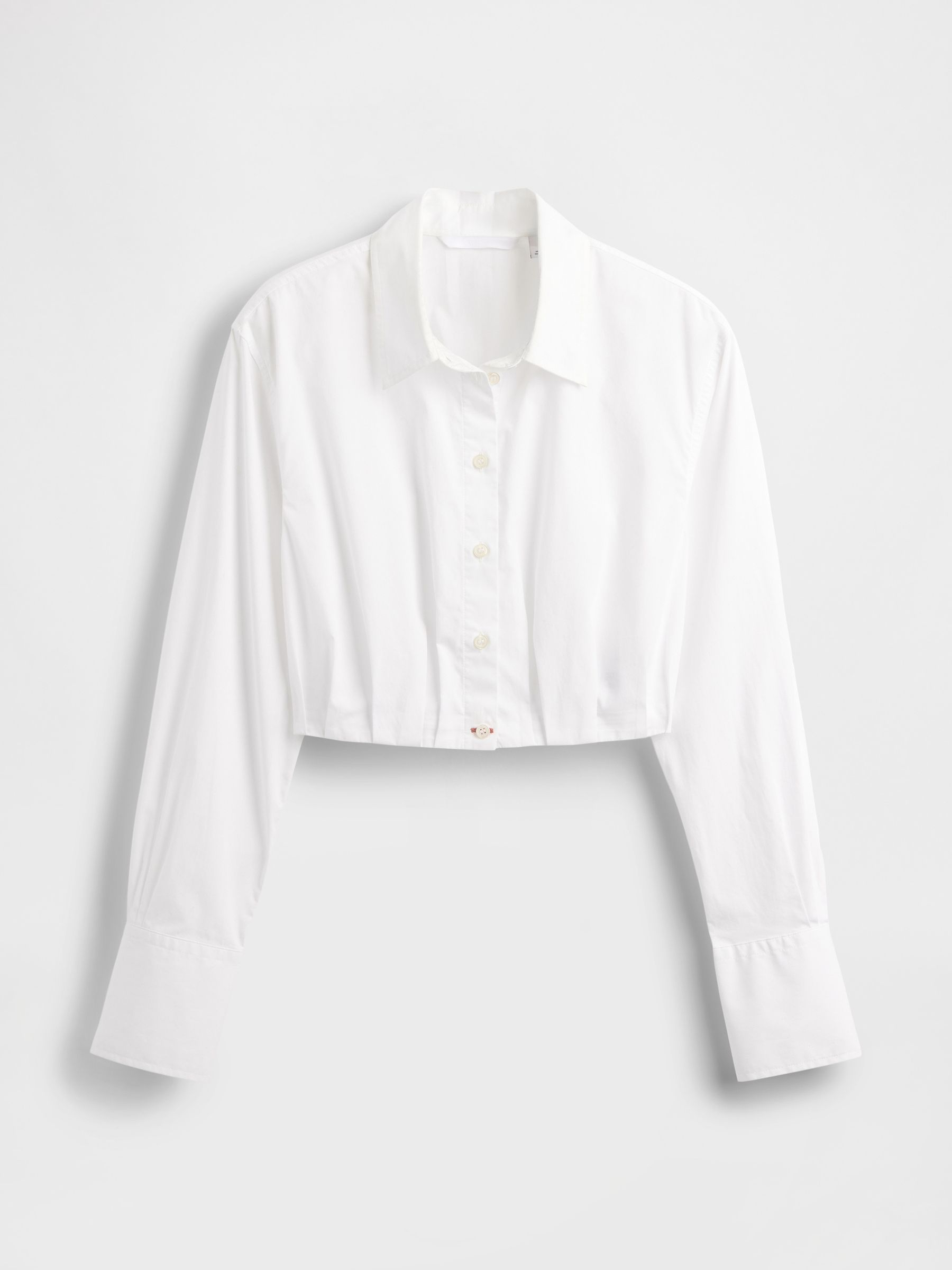 White Poplin Cropped Shirt - Image 7 of 7
