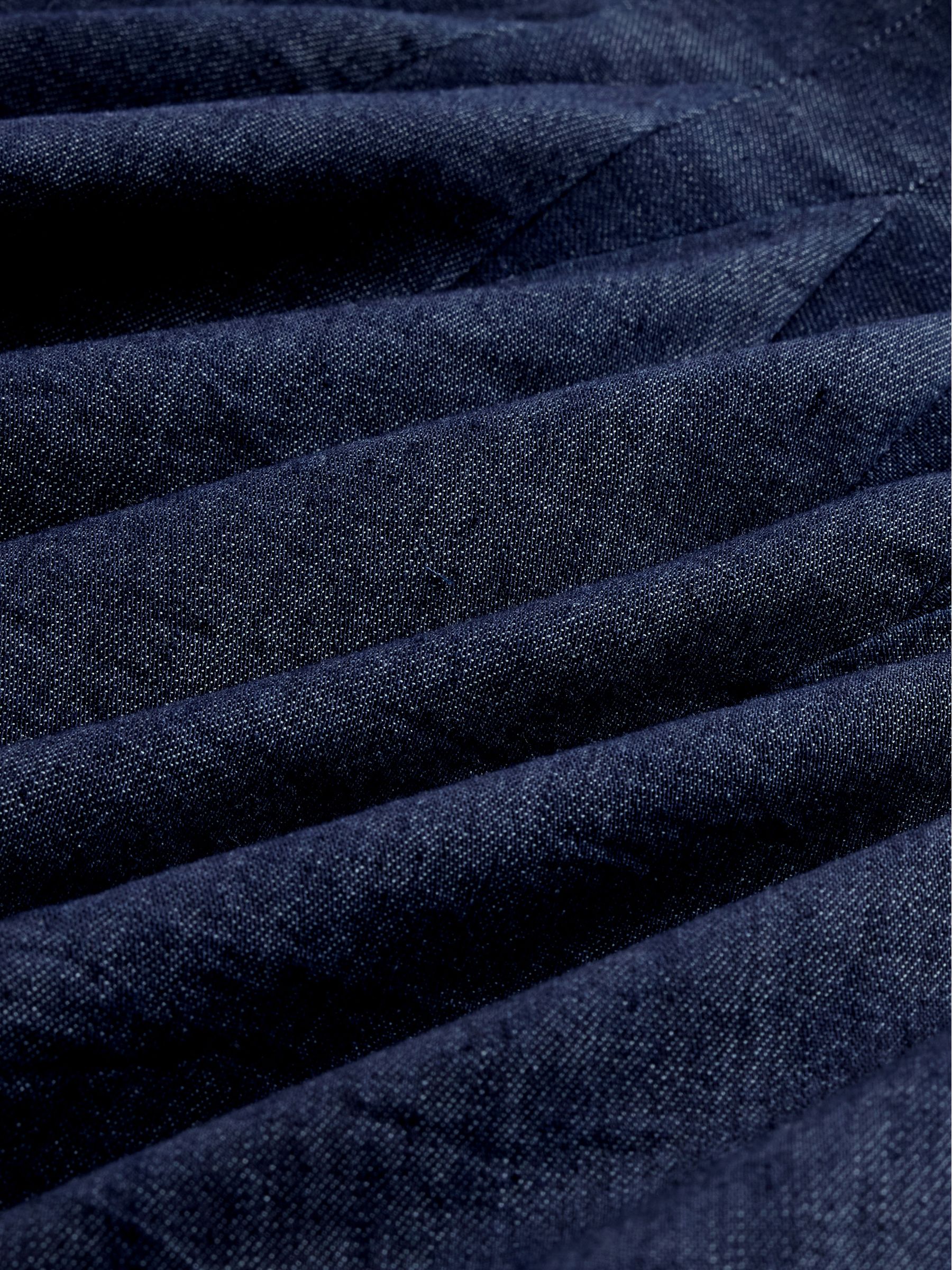 Dark Wash Blue Pleated Denim Mini Skirt - Image 6 of 6