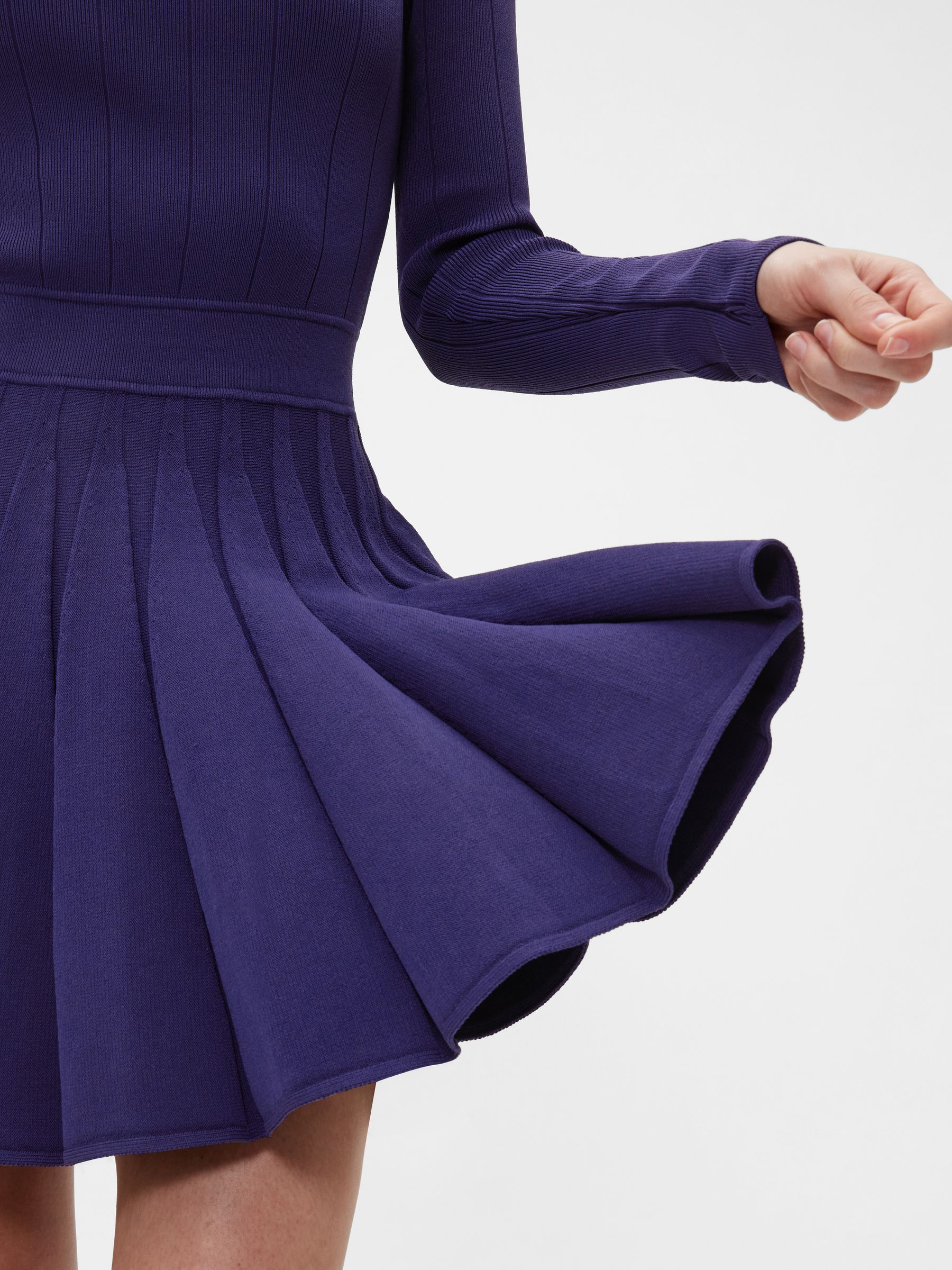 Navy/Blue Pleated Mini Dress - Image 4 of 6