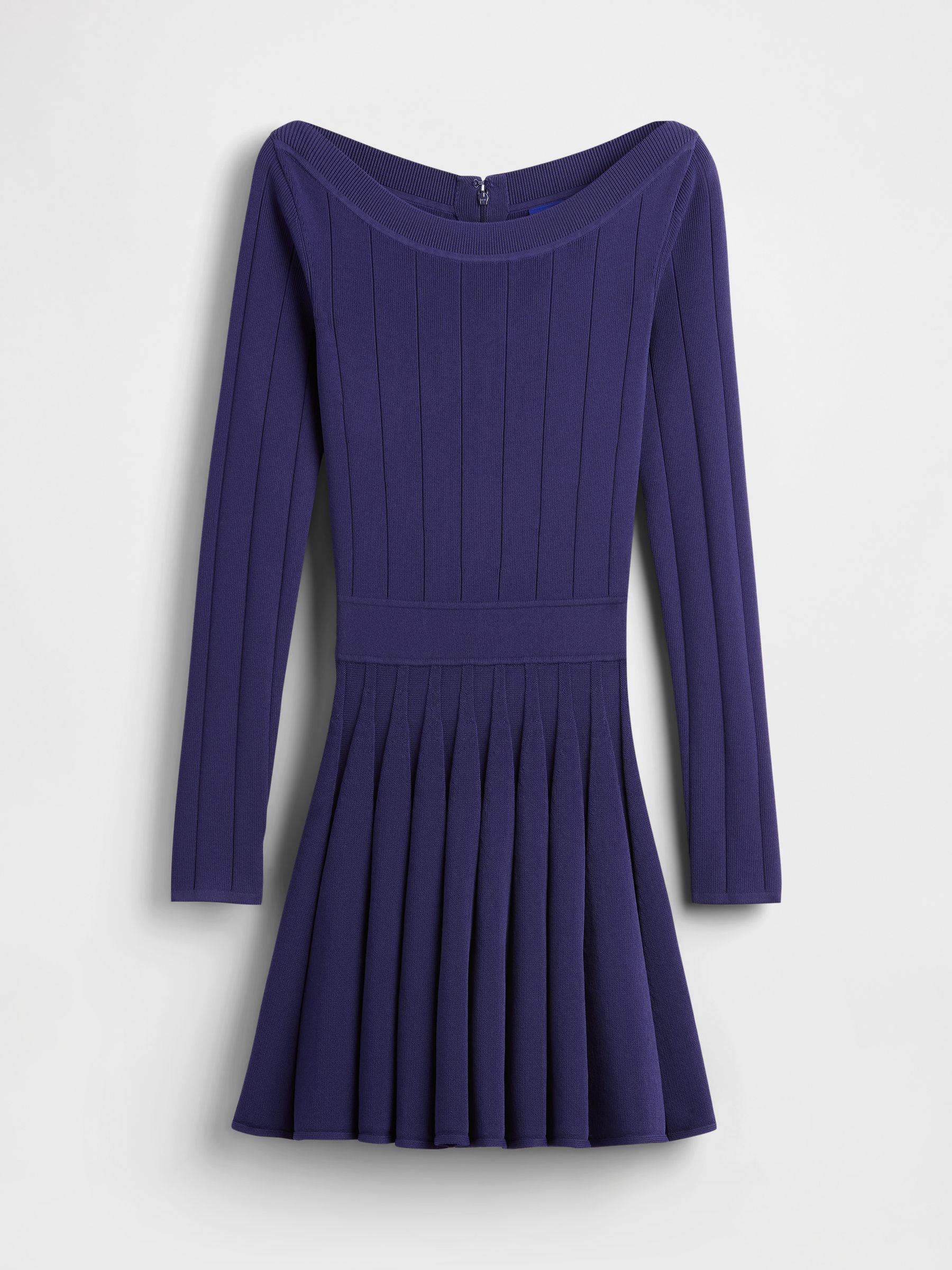Navy/Blue Pleated Mini Dress - Image 6 of 6