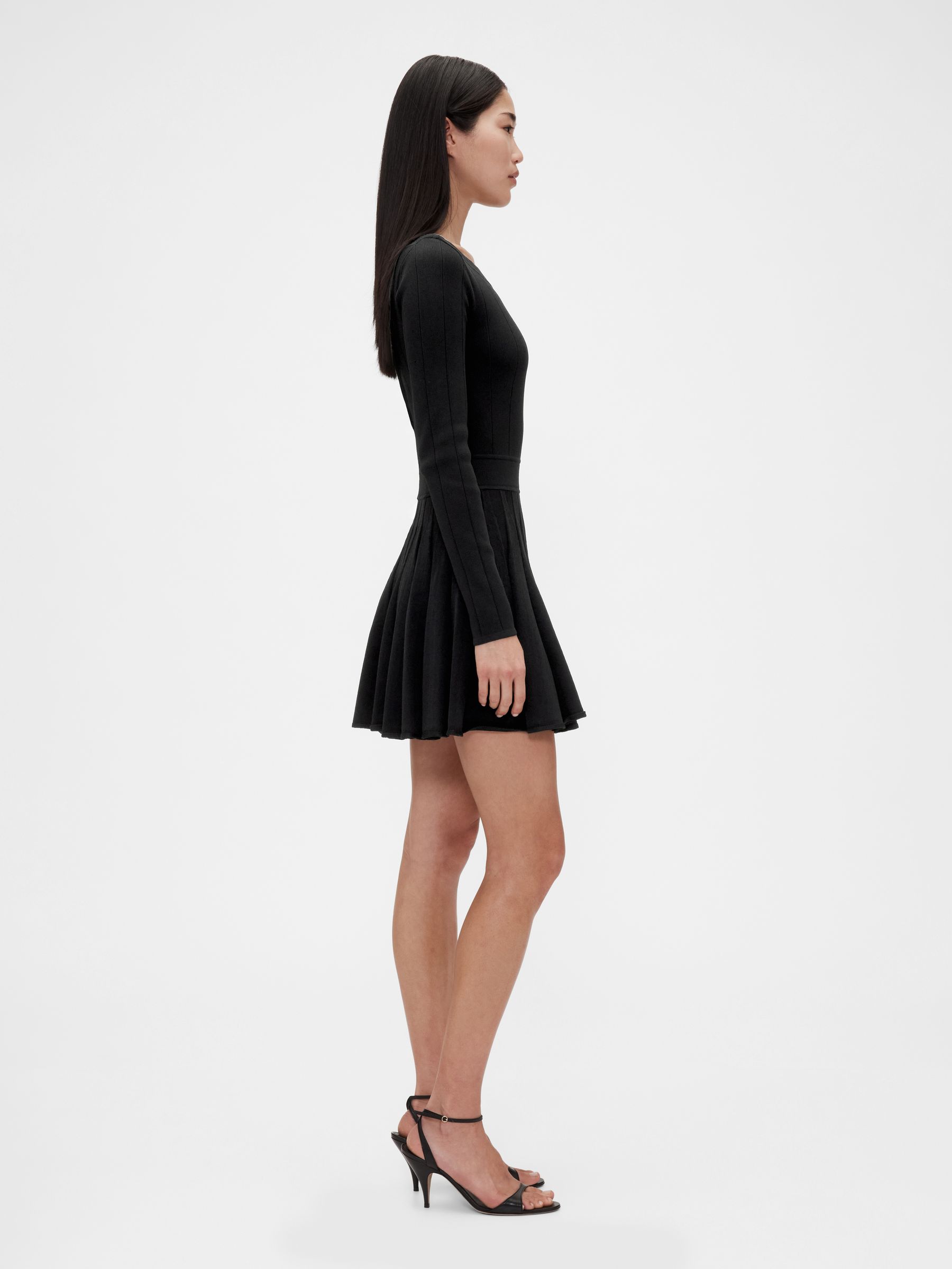 Black Pleated Mini Dress - Image 3 of 7