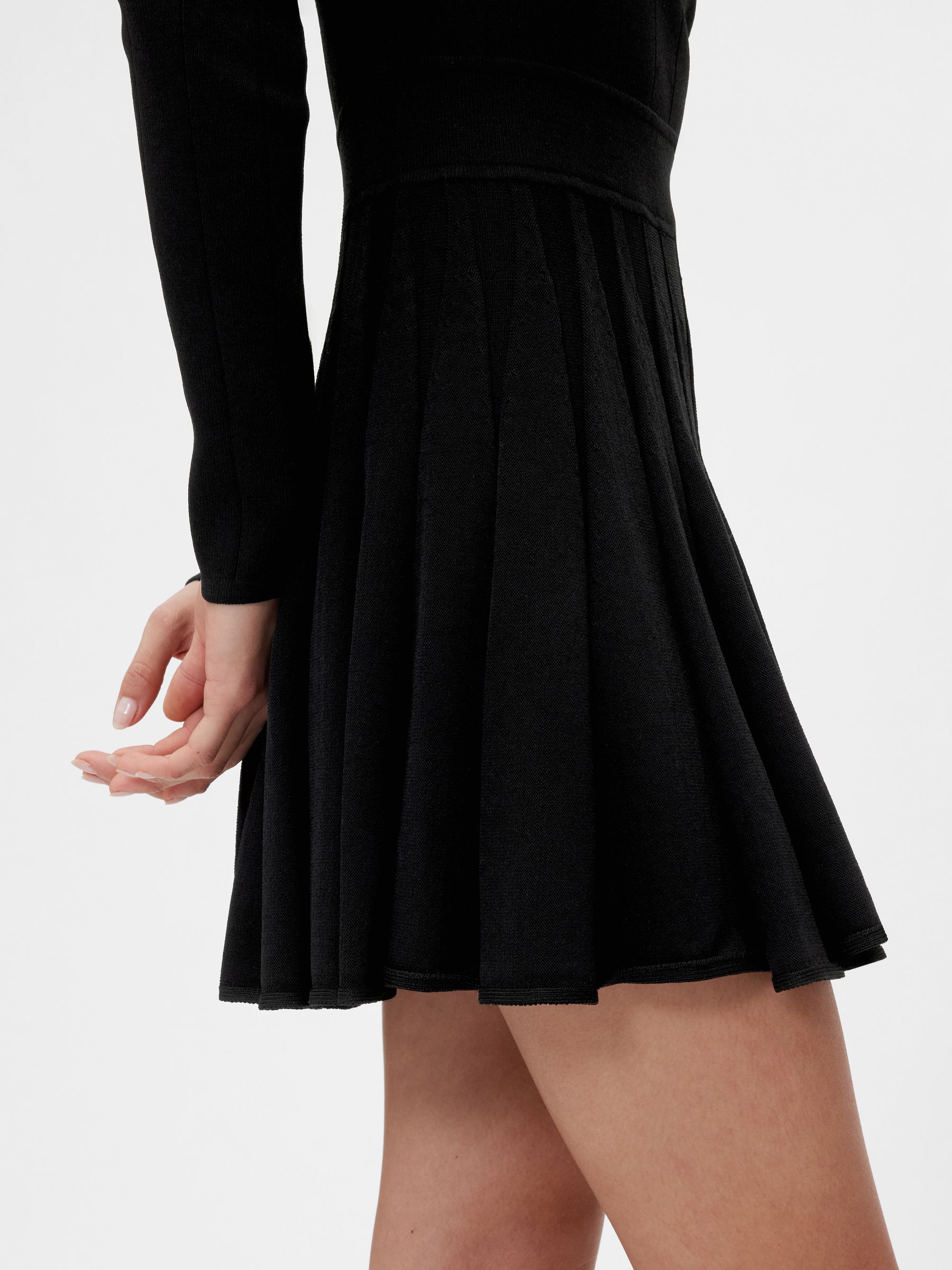 Black Pleated Mini Dress - Image 4 of 7