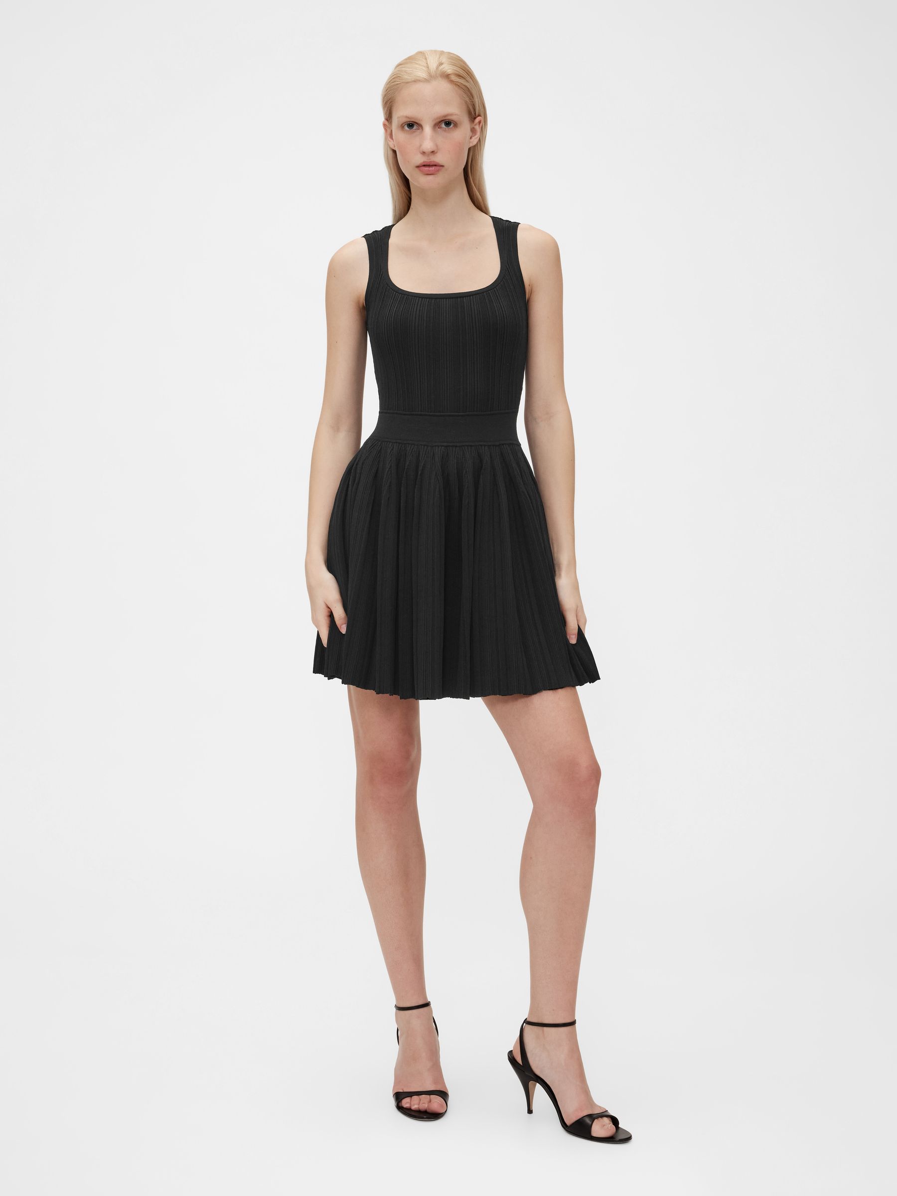 Black Rib Mini Dress - Image 1 of 6
