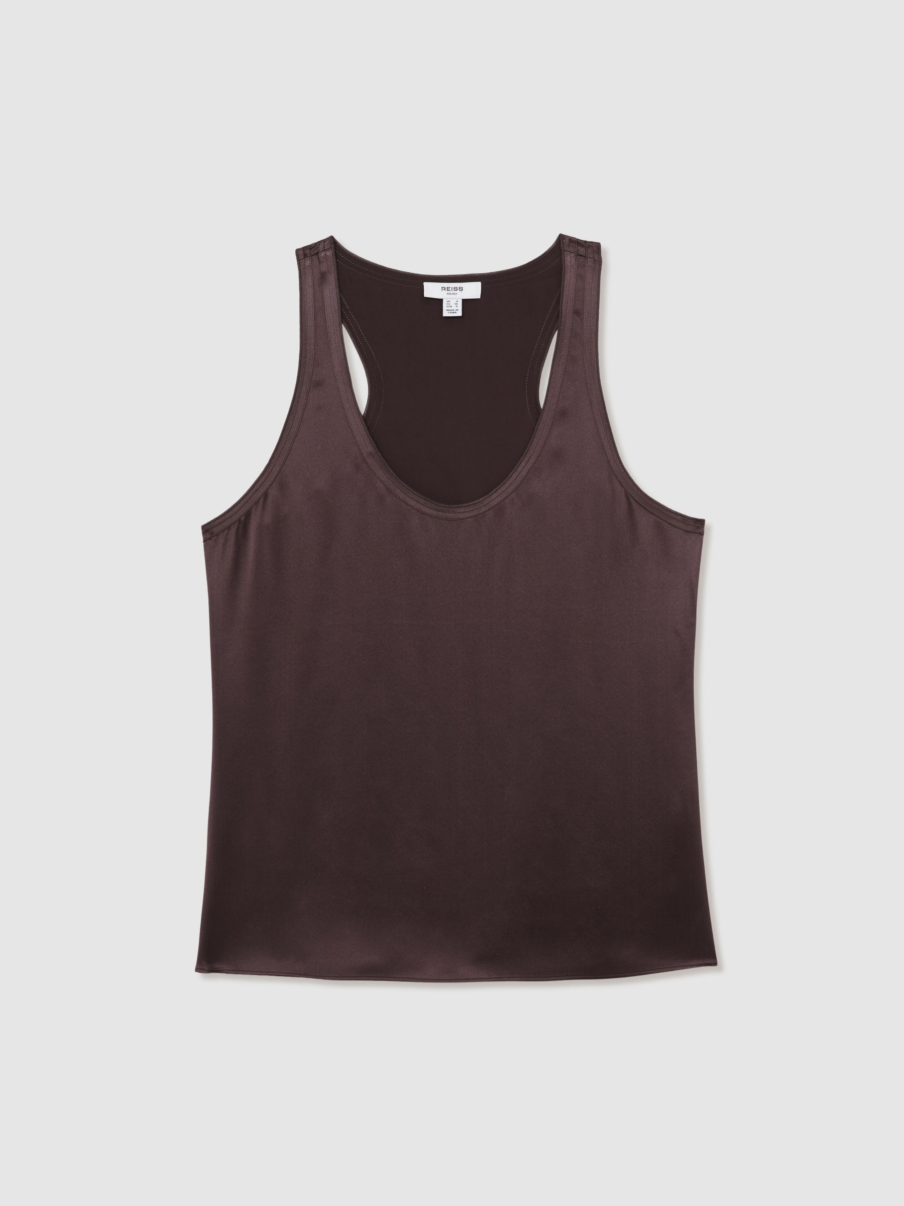 Silk Scoop-Neck Vest in Mauve - Image 2 of 6