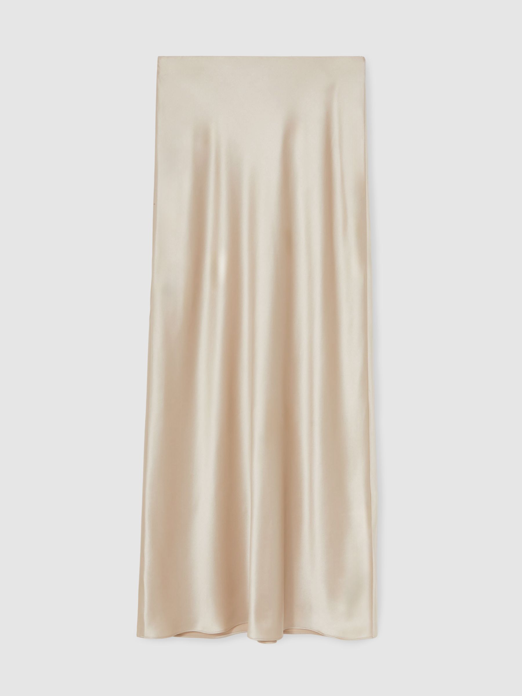 Silk Slip Maxi Skirt in Champagne Neutral - Image 2 of 6