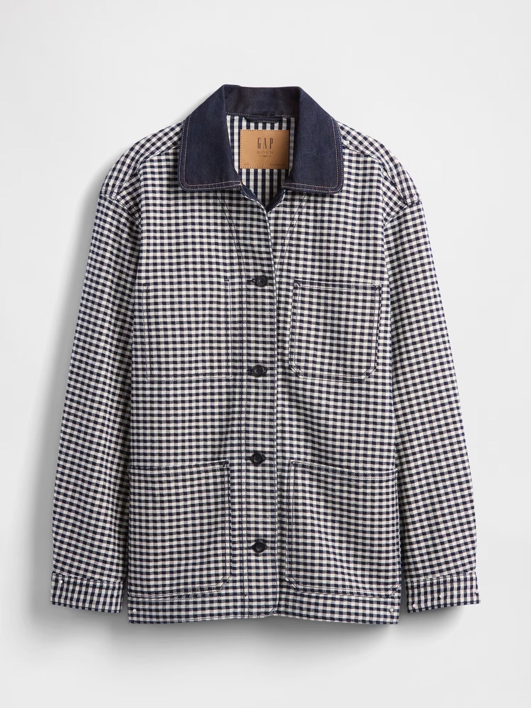 Black/White DÔEN Gingham Denim Jacket - Image 7 of 7