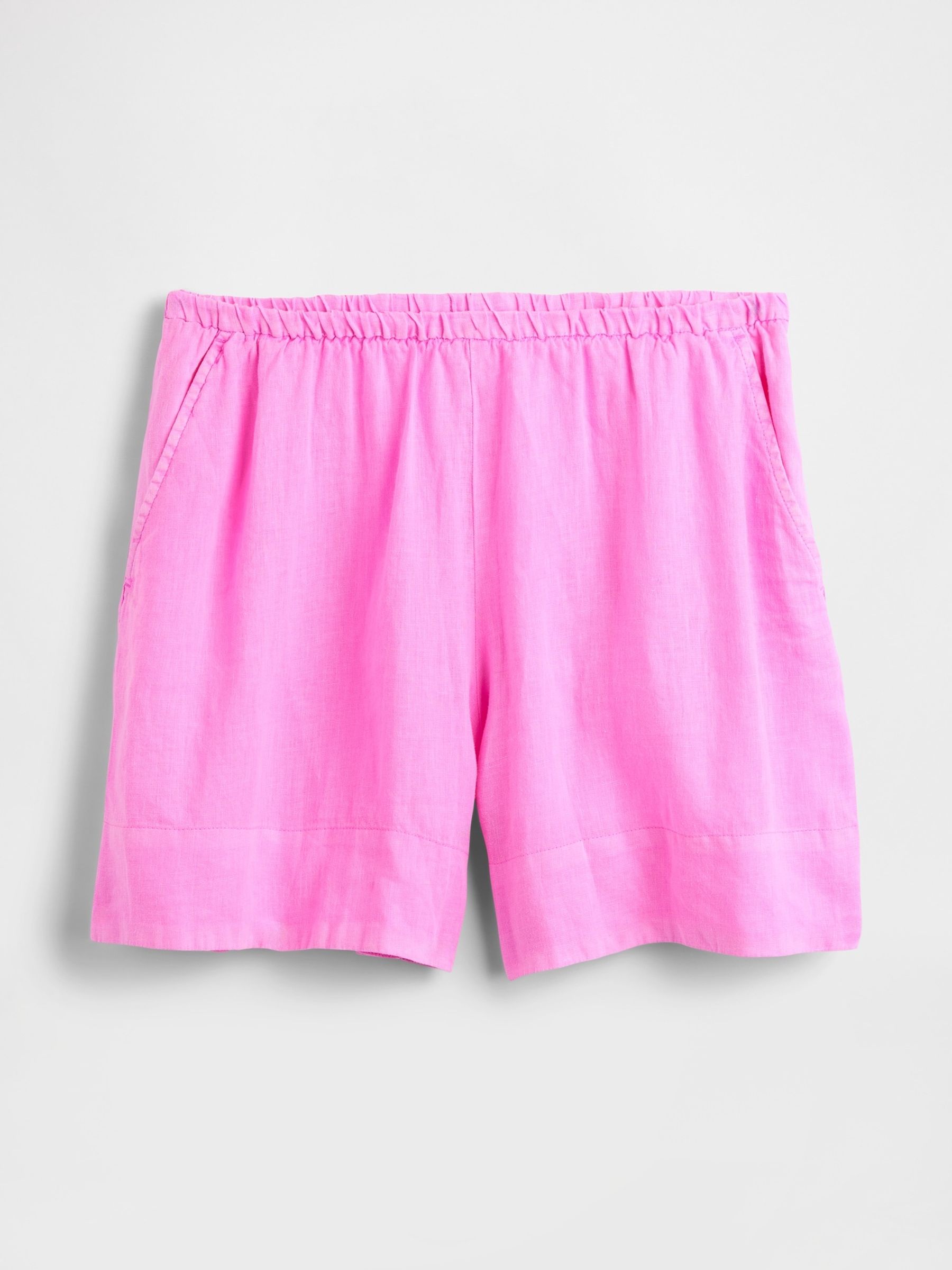 Pink 100% Linen Easy Shorts - Image 5 of 5
