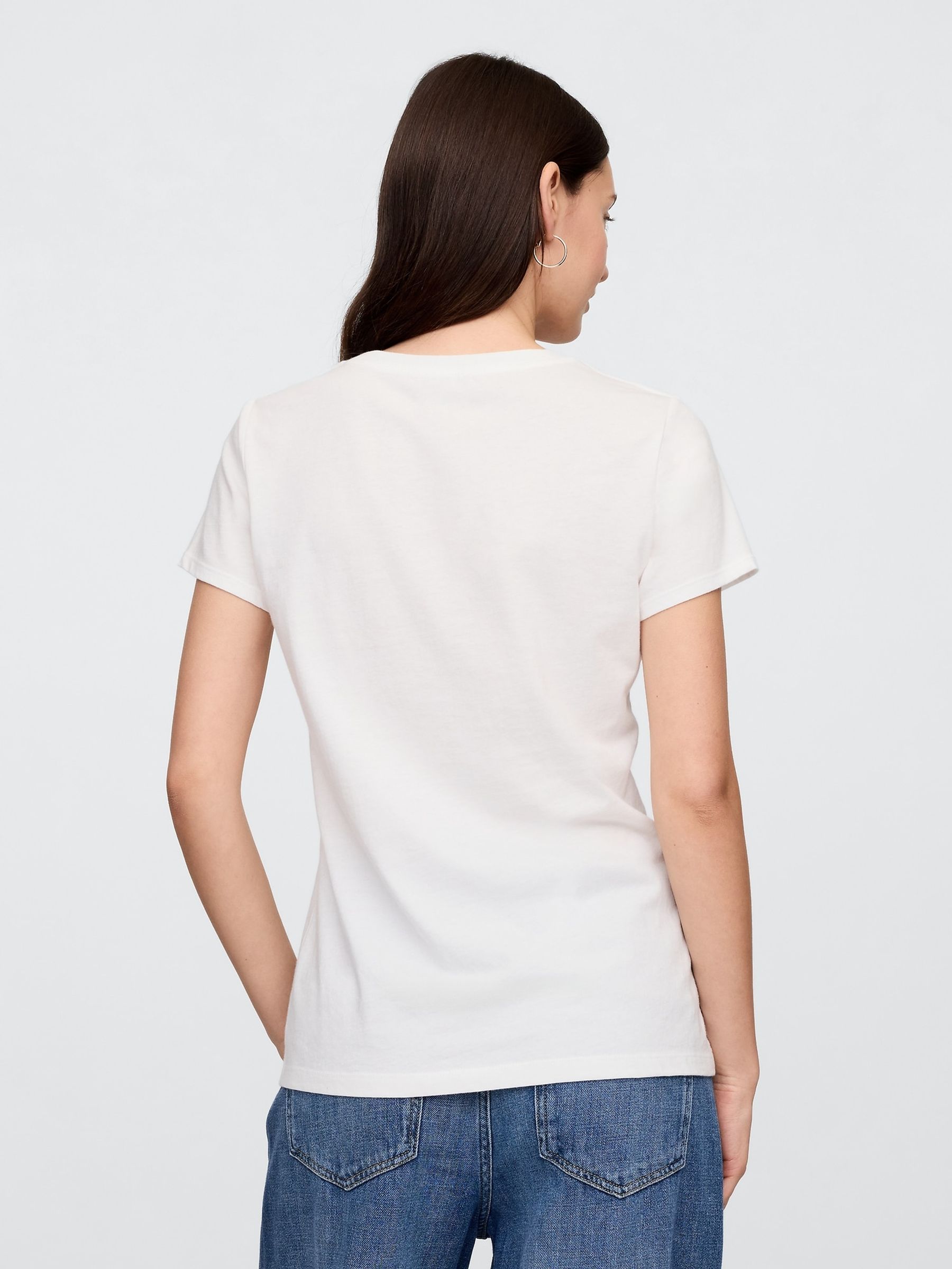 White/Navy Logo Short Sleeve Crew Neck T-Shirt - Image 2 of 4
