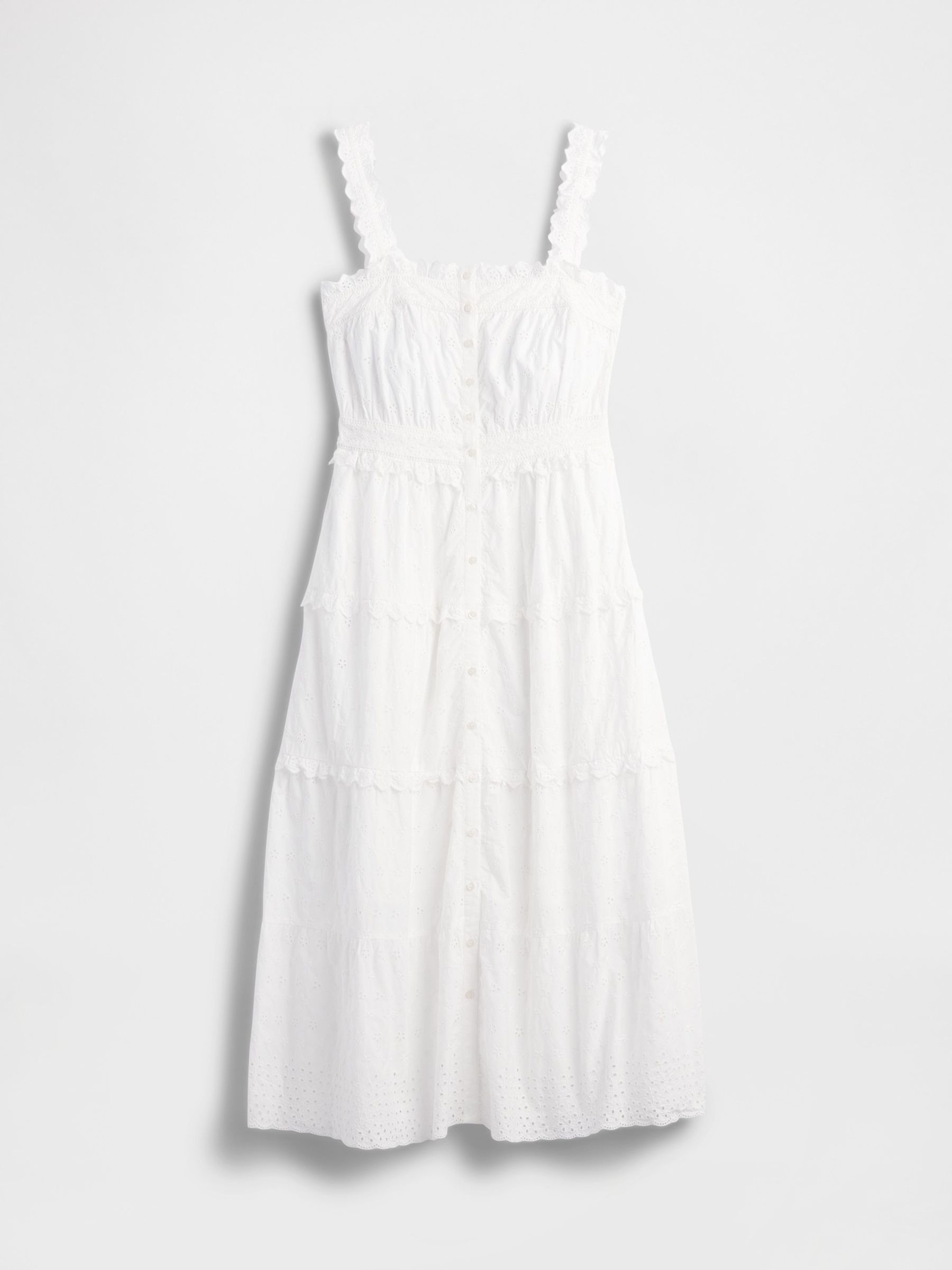 White DÔEN Eyelet Maxi Dress - Image 7 of 8