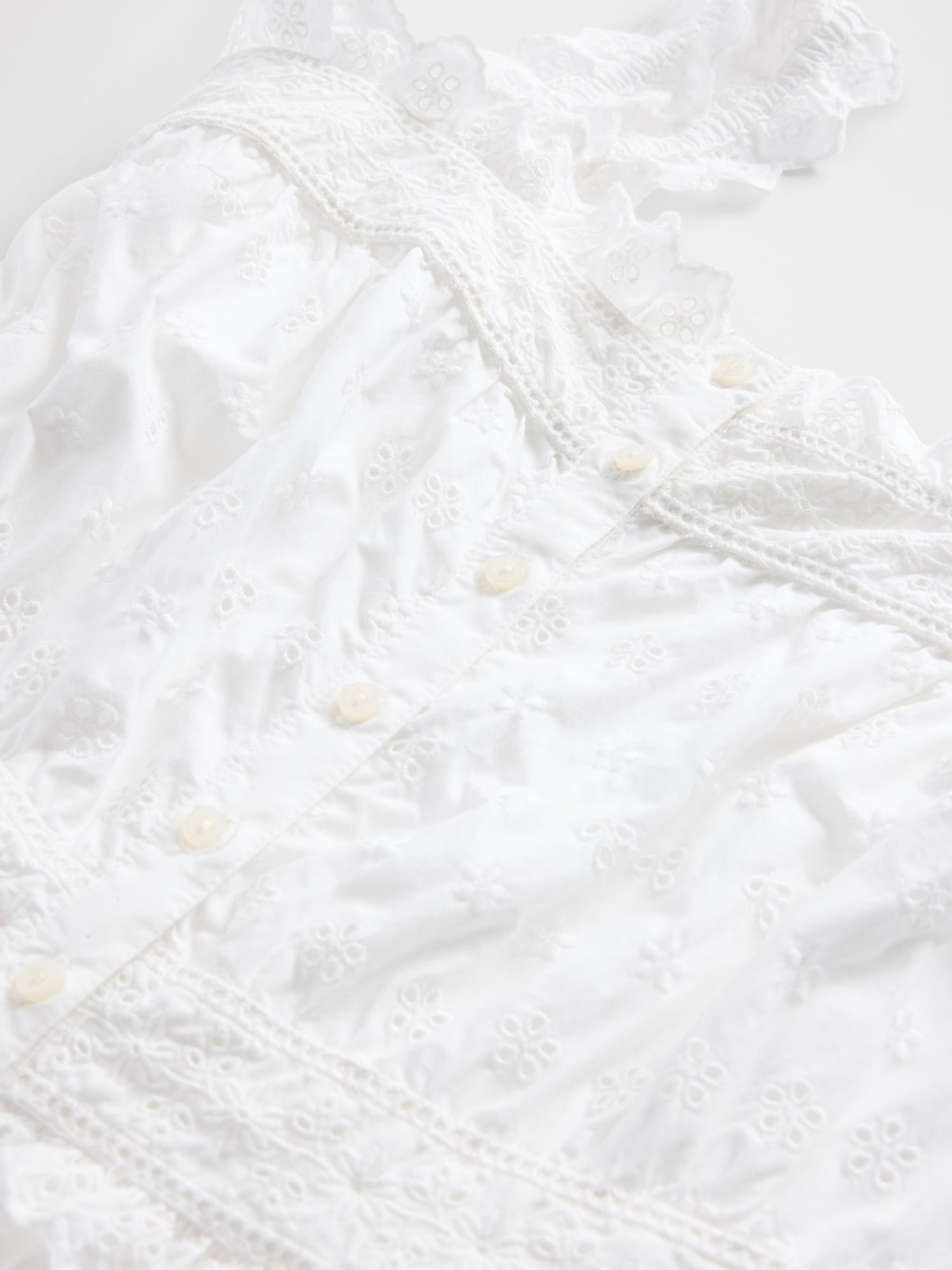 White DÔEN Eyelet Maxi Dress - Image 8 of 8