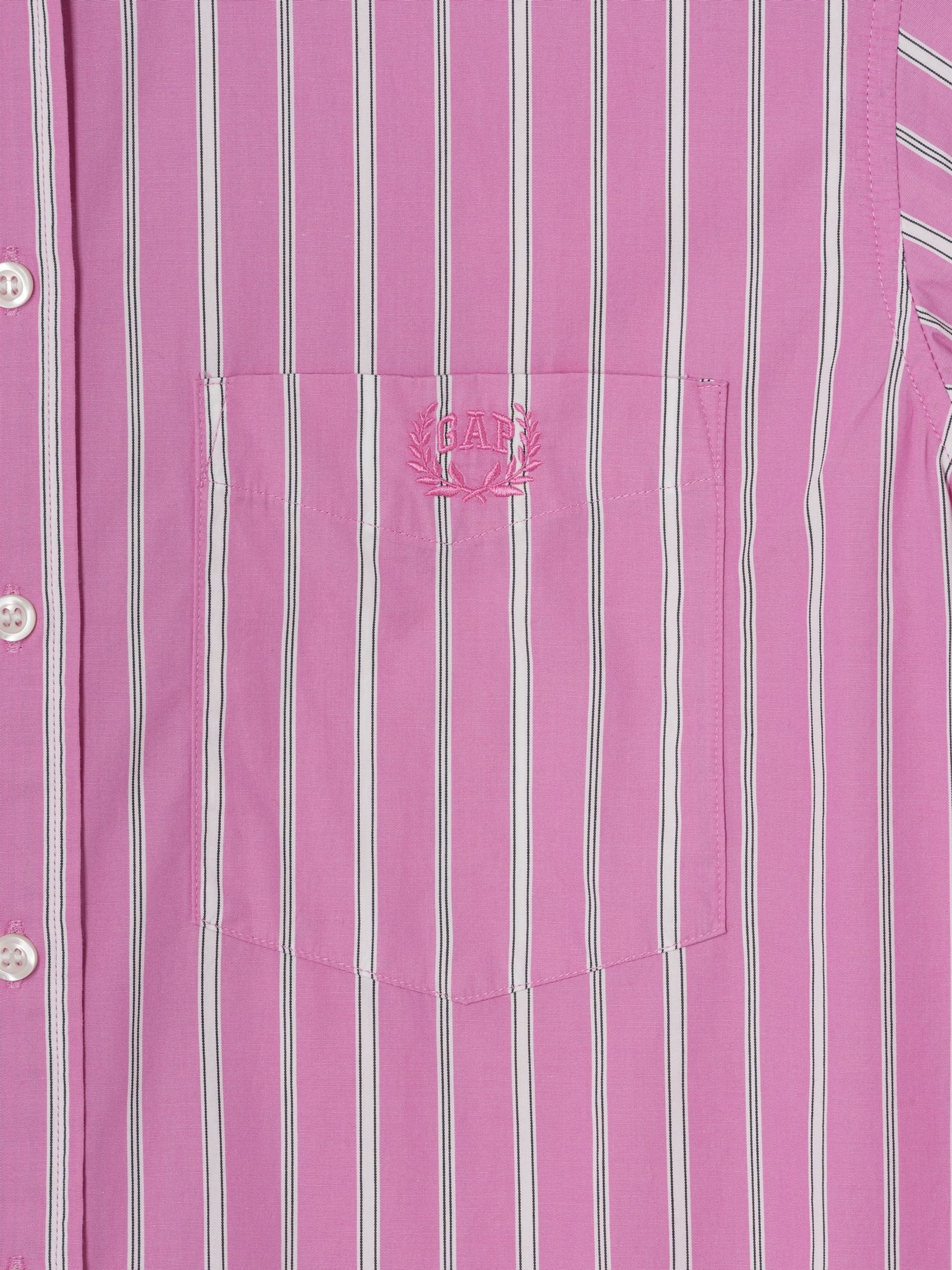 大人気新品をすべて Pink/White Stripe Cotton Poplin Striped Oversized Shirt | Gap トップス