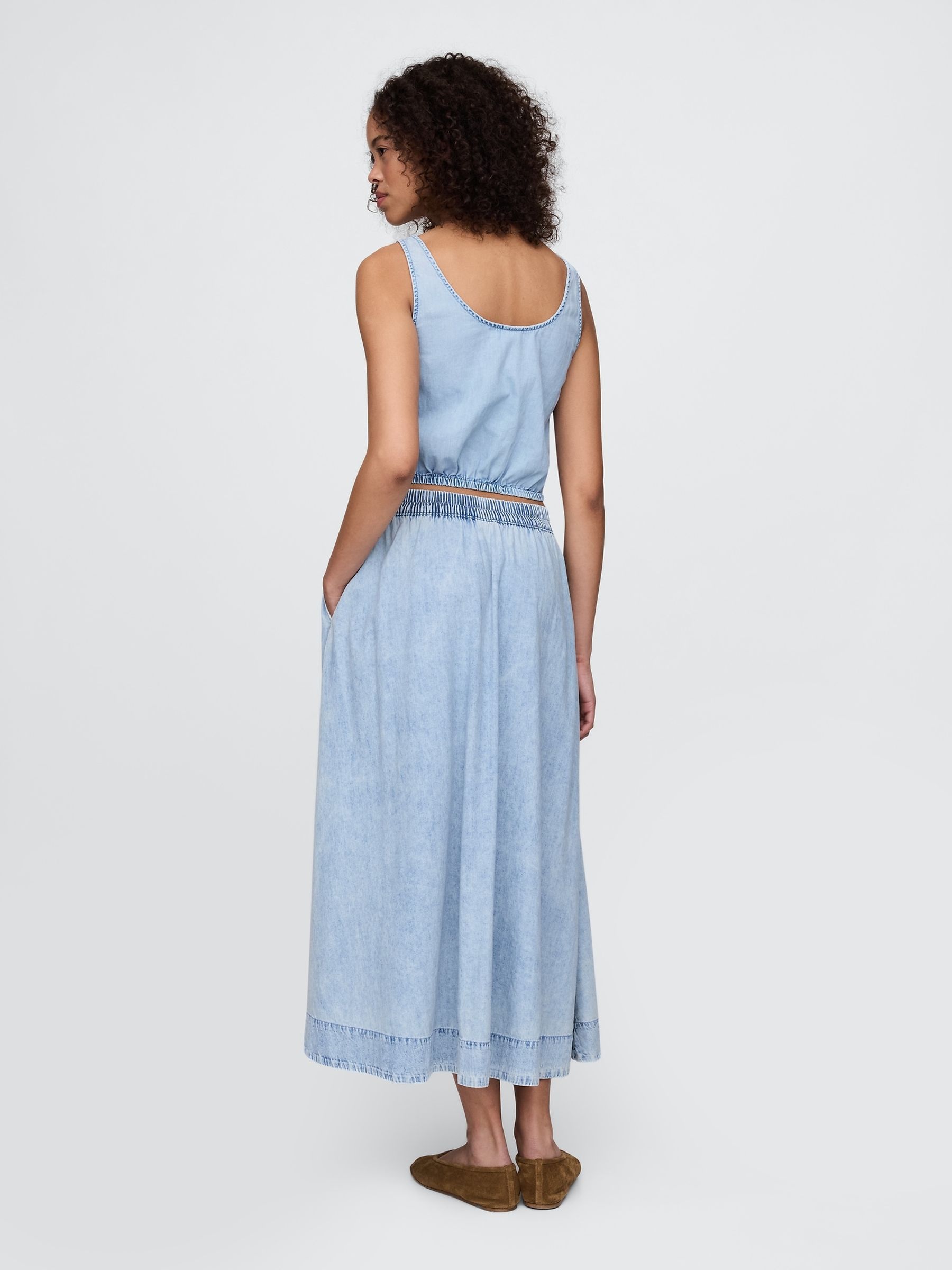 Blue Denim Easy Maxi Skirt - Image 2 of 5